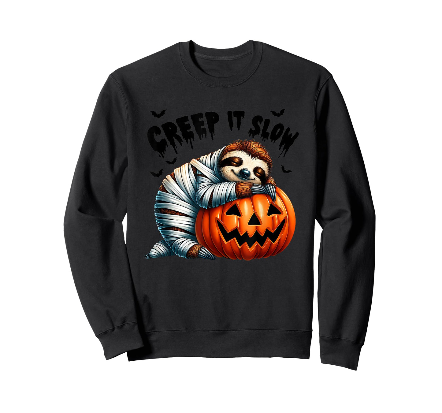 Creep It Slow Cute Sloth Mummy Jack O Lantern Halloween T-Shirt