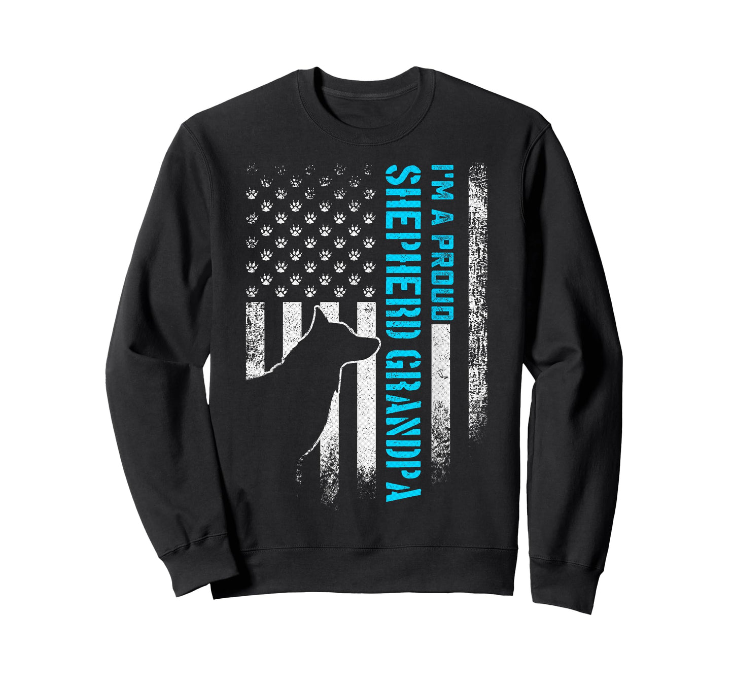 Vintage American Flag I'm A Proud German Shepherd Grandpa T-Shirt