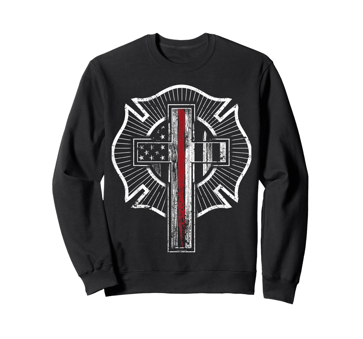 Firefighter Shirt Christian Thin Red Line Maltese Cross T-Shirt