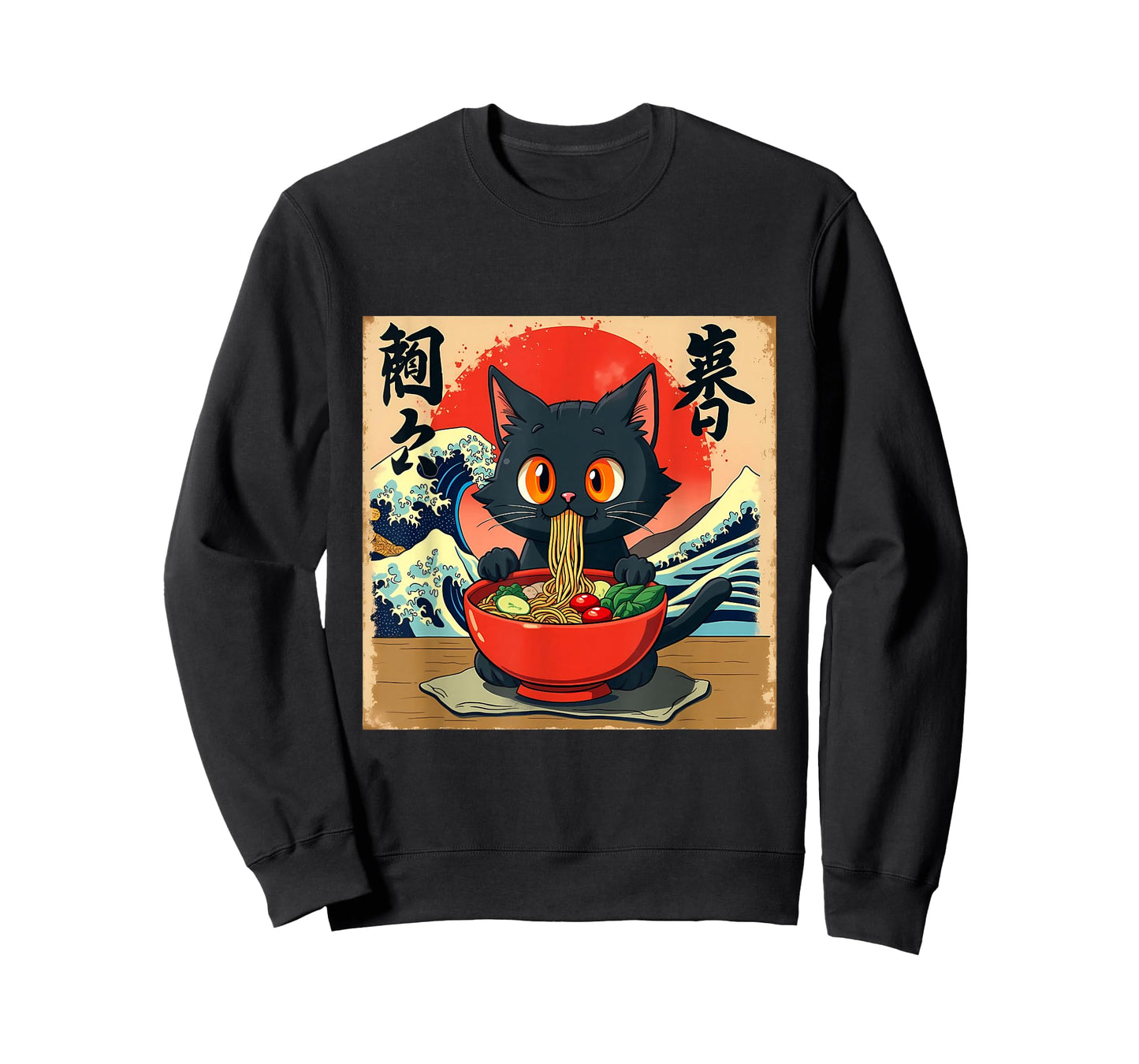 Cat Anime Kawaii Cat Ramen Japanese Funny Graphic Tees T-Shirt