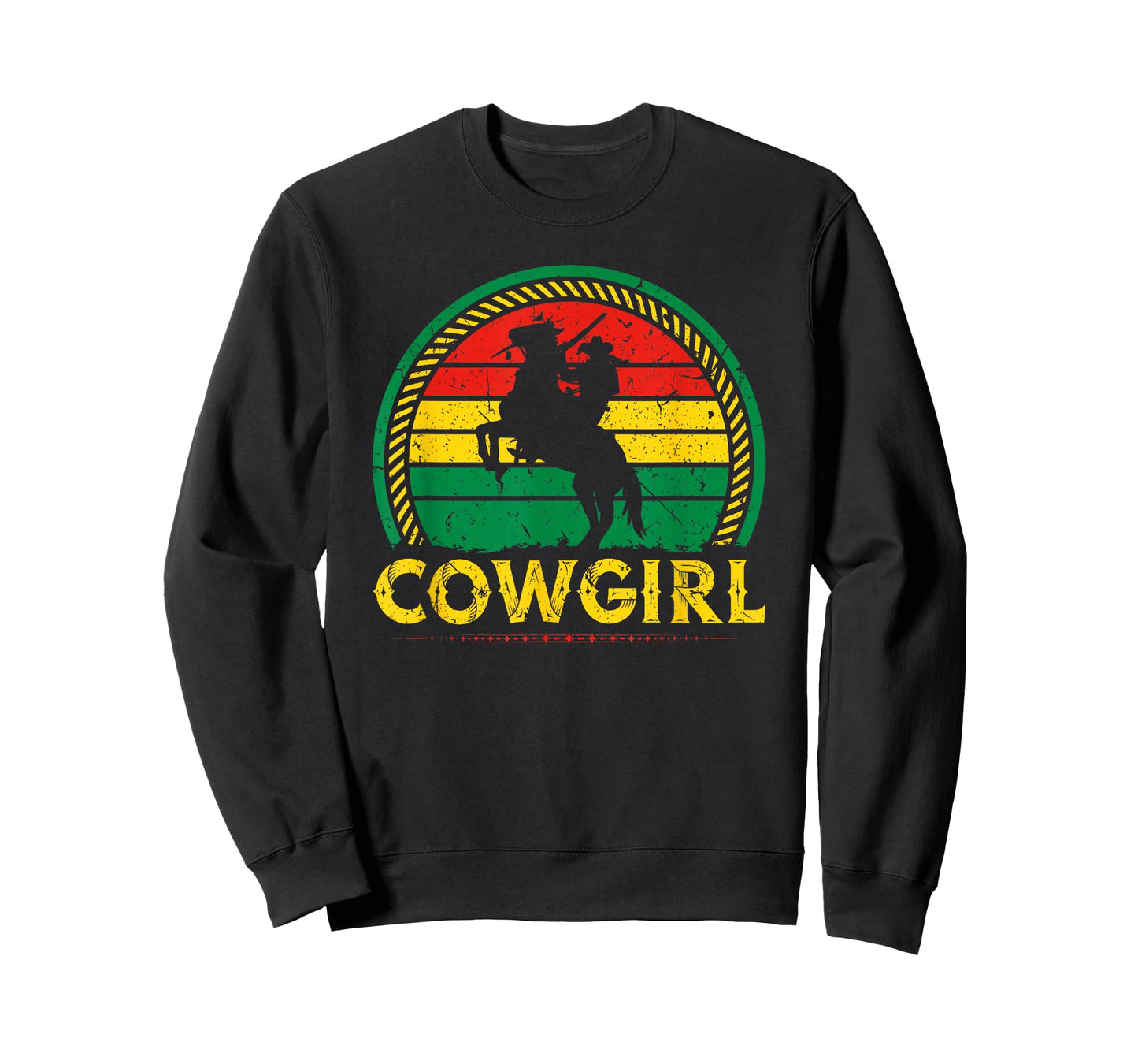 African American Cowgirl Sunset Bucking Horse Country T-Shirt
