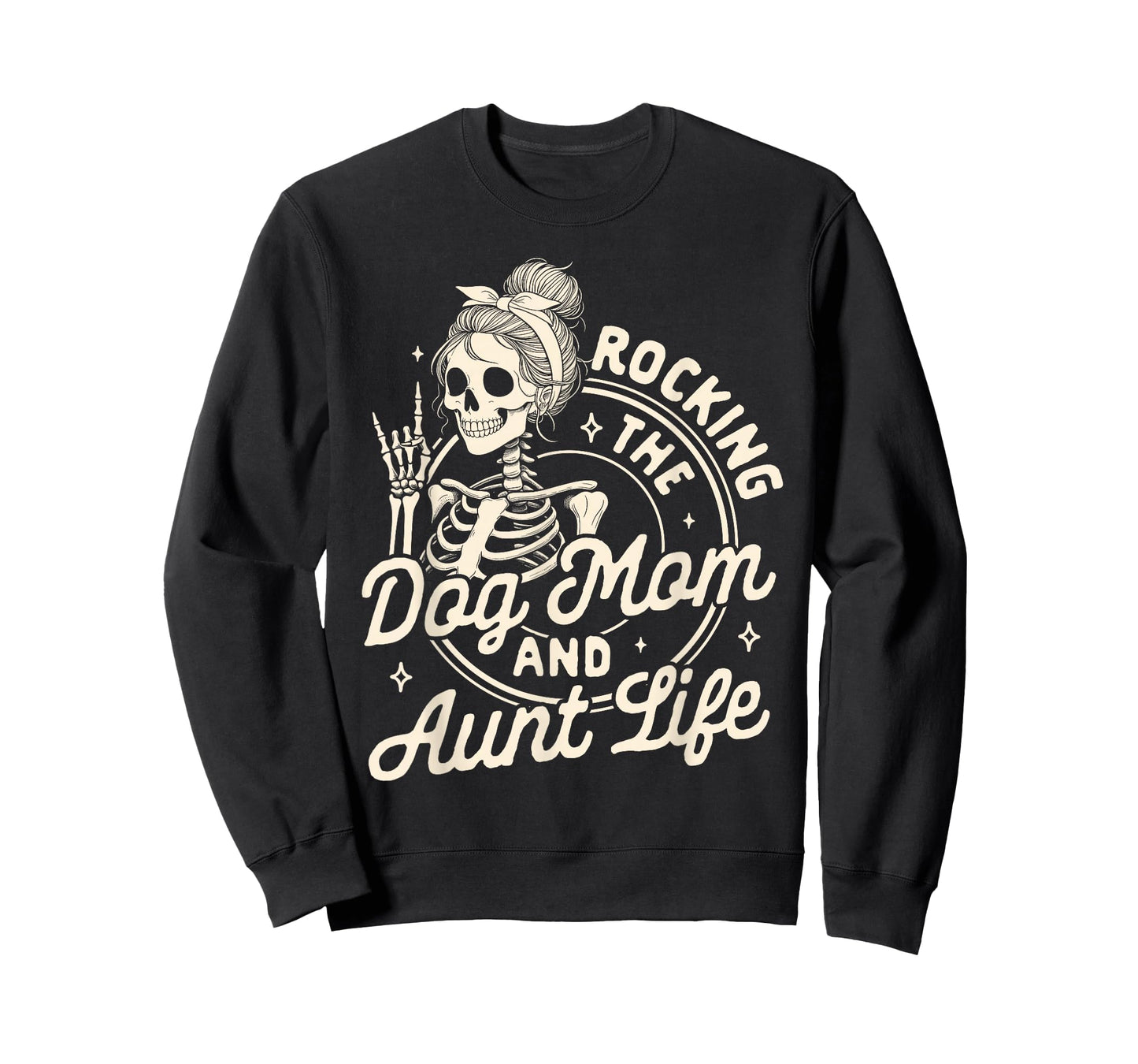 Dog Mama Fur Mama Skeleton Rocking The Dog Mom & Aunt Life T-Shirt