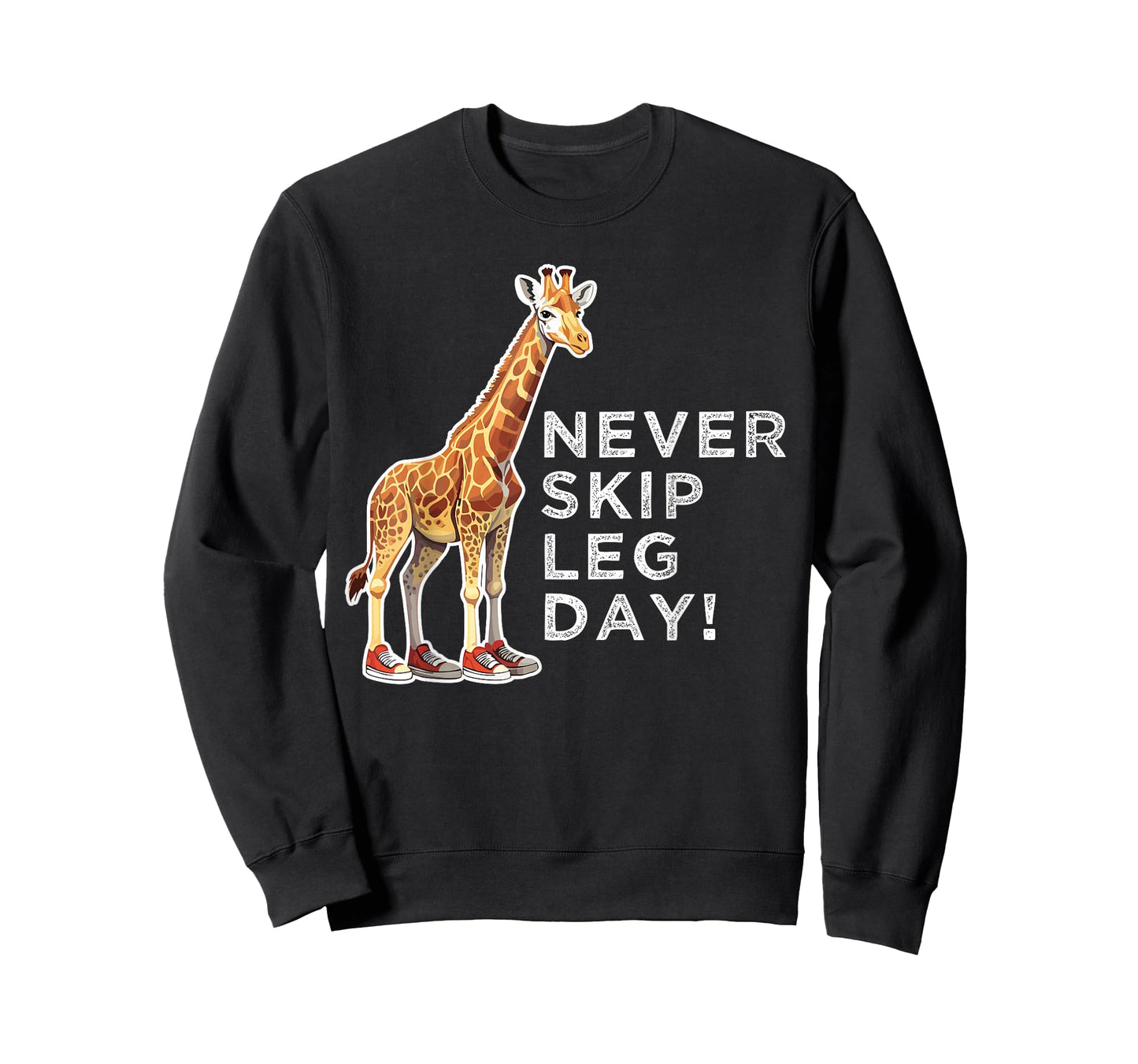 Funny Giraffe Never Skip Leg Day Workout Training Gym T-Shirt
