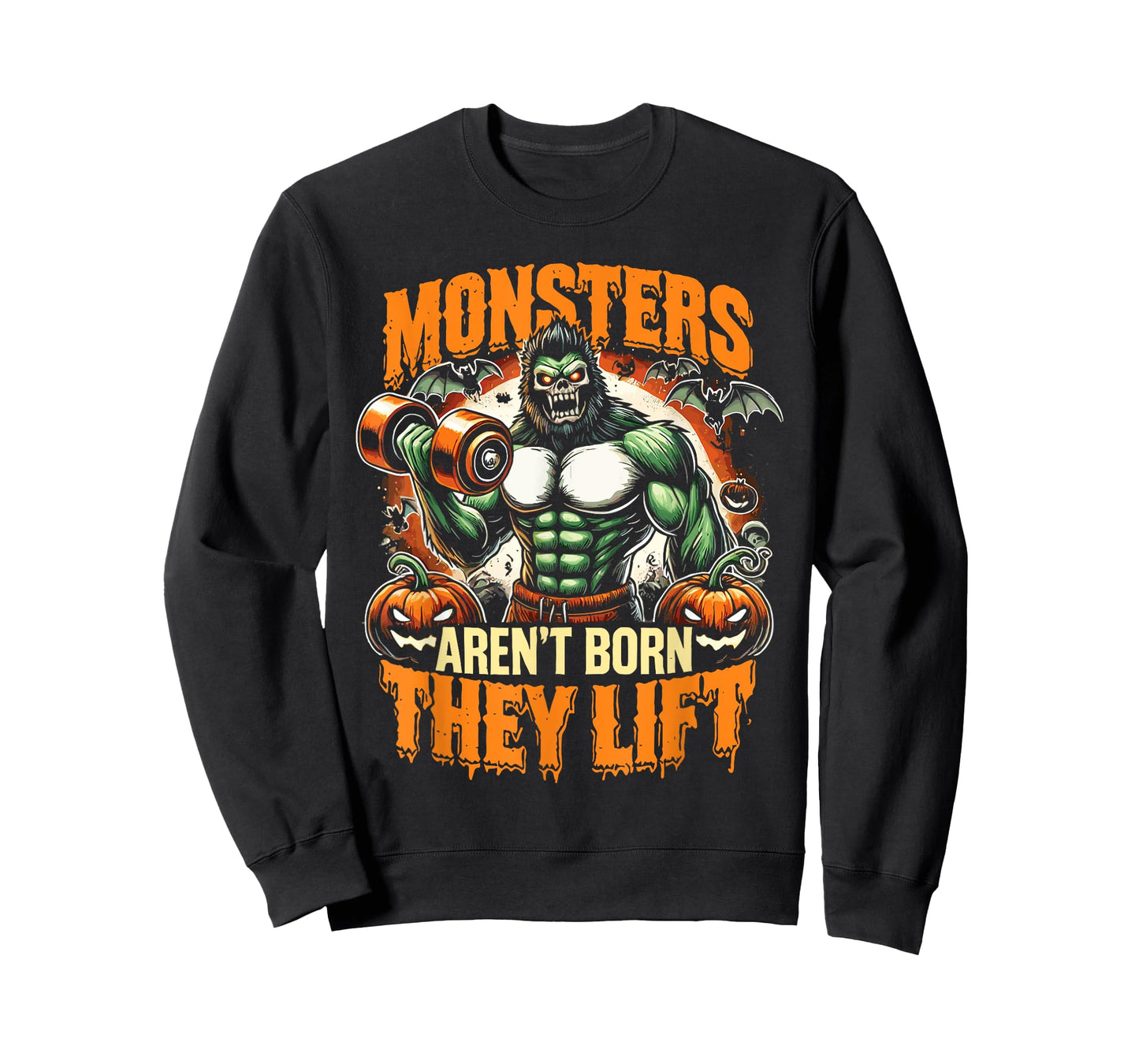 Halloween Workout Monsters Aren't Born They Lift Ghost T-Shirt