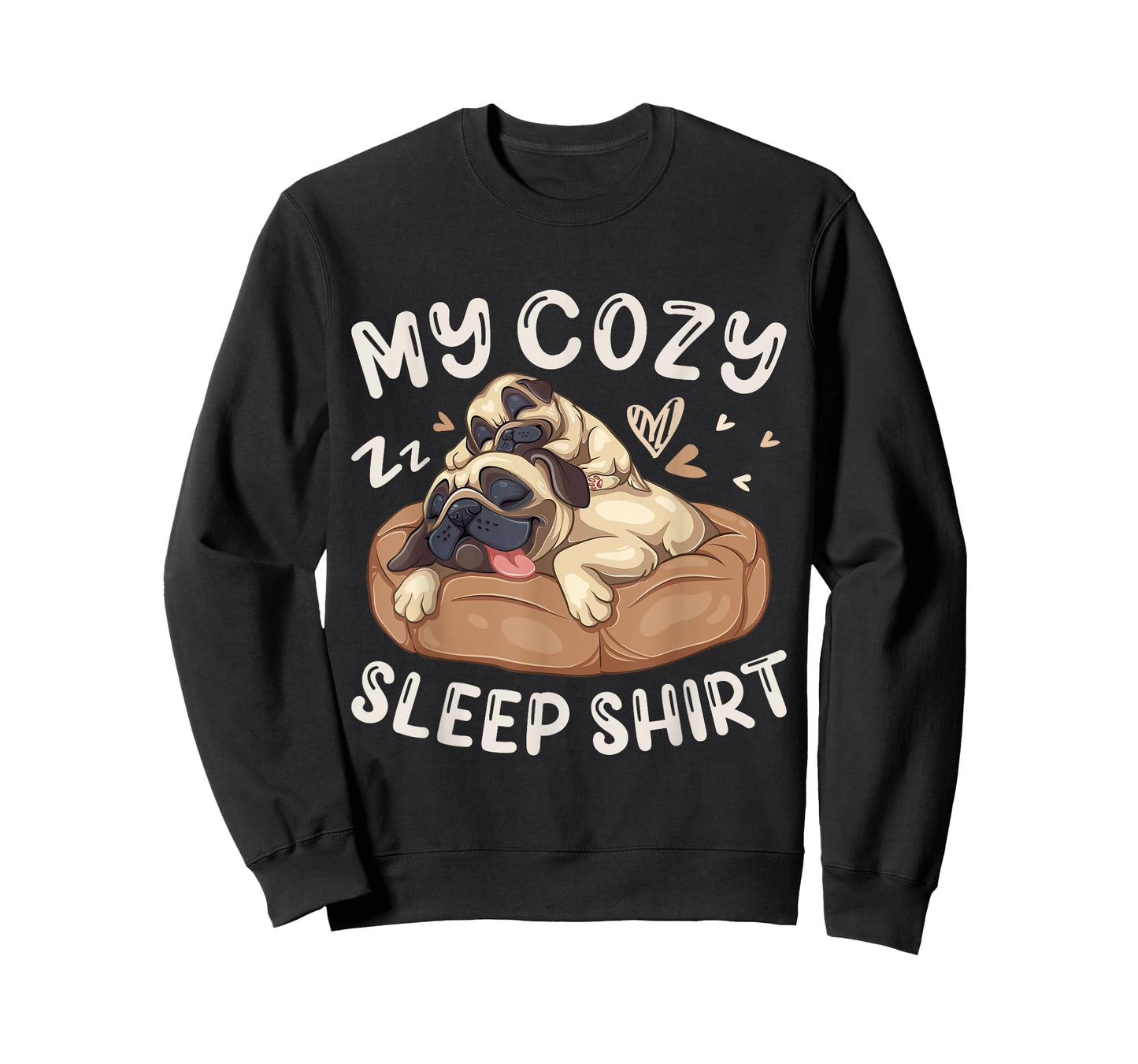 My Cozy Sleep Shirt, Pug Dog with Puppy T-Shirt