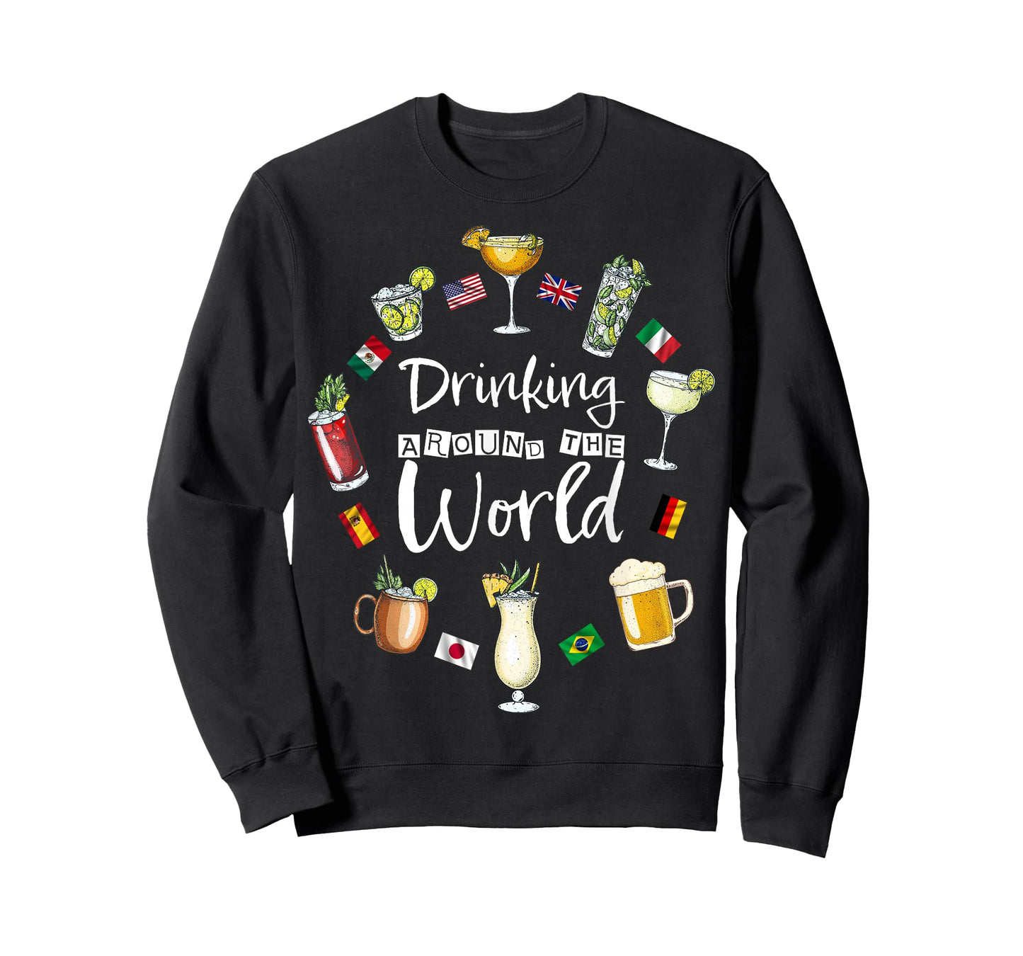 Drinking Around The World Vacation Drinking Showcase Funny T-Shirt