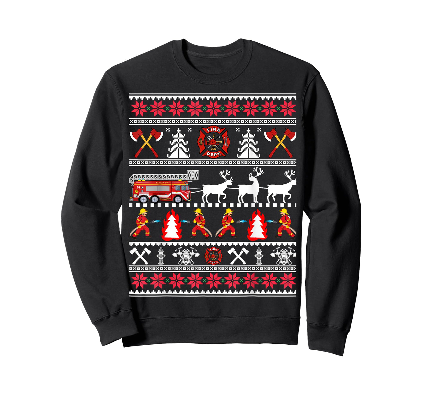 Firefighter Ugly Christmas Sweater, Fireman Fire Department T-Shirt