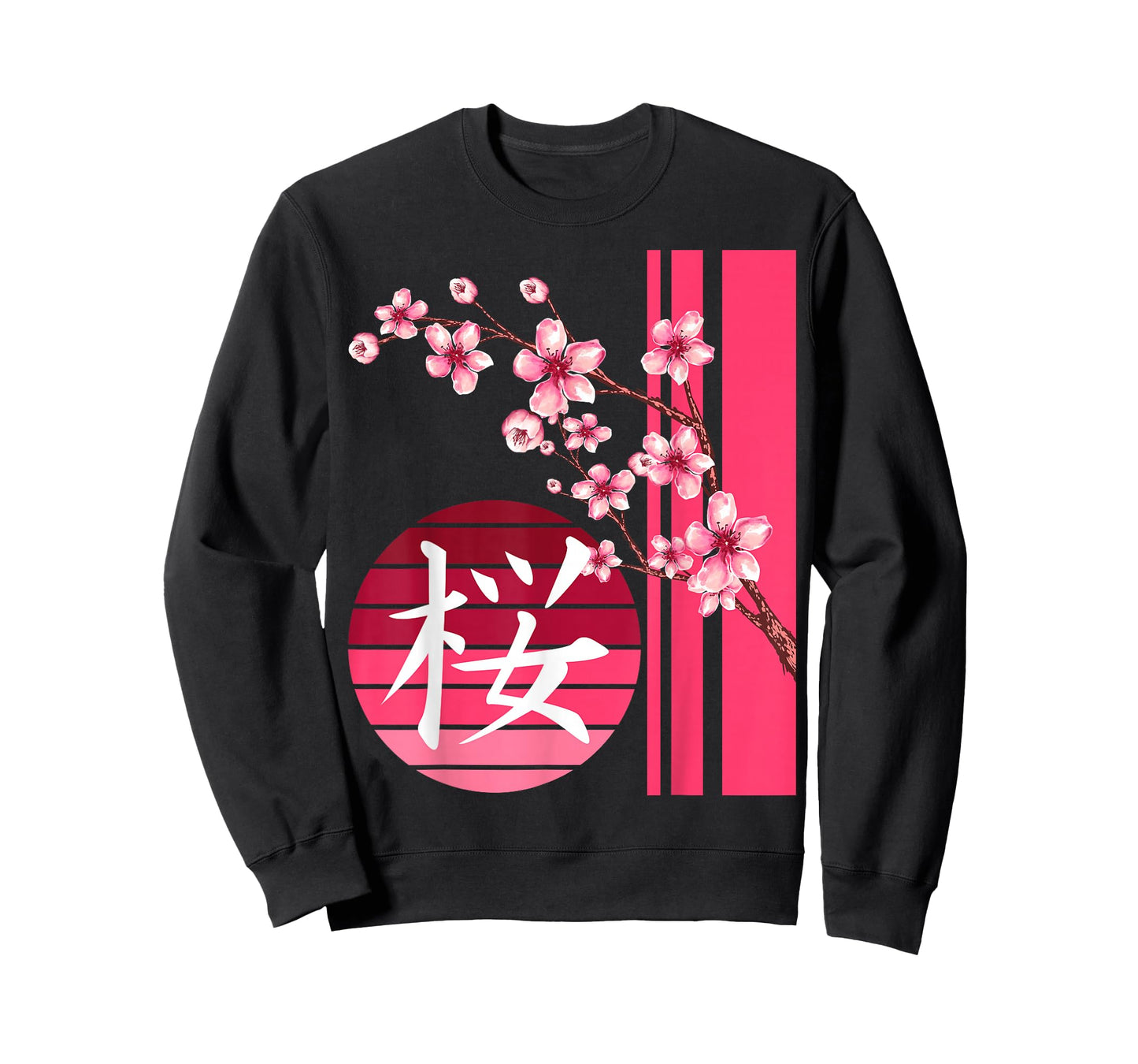 Sakura Flowers Spring Cherry Blossoms Japanese Kanji Print T-Shirt