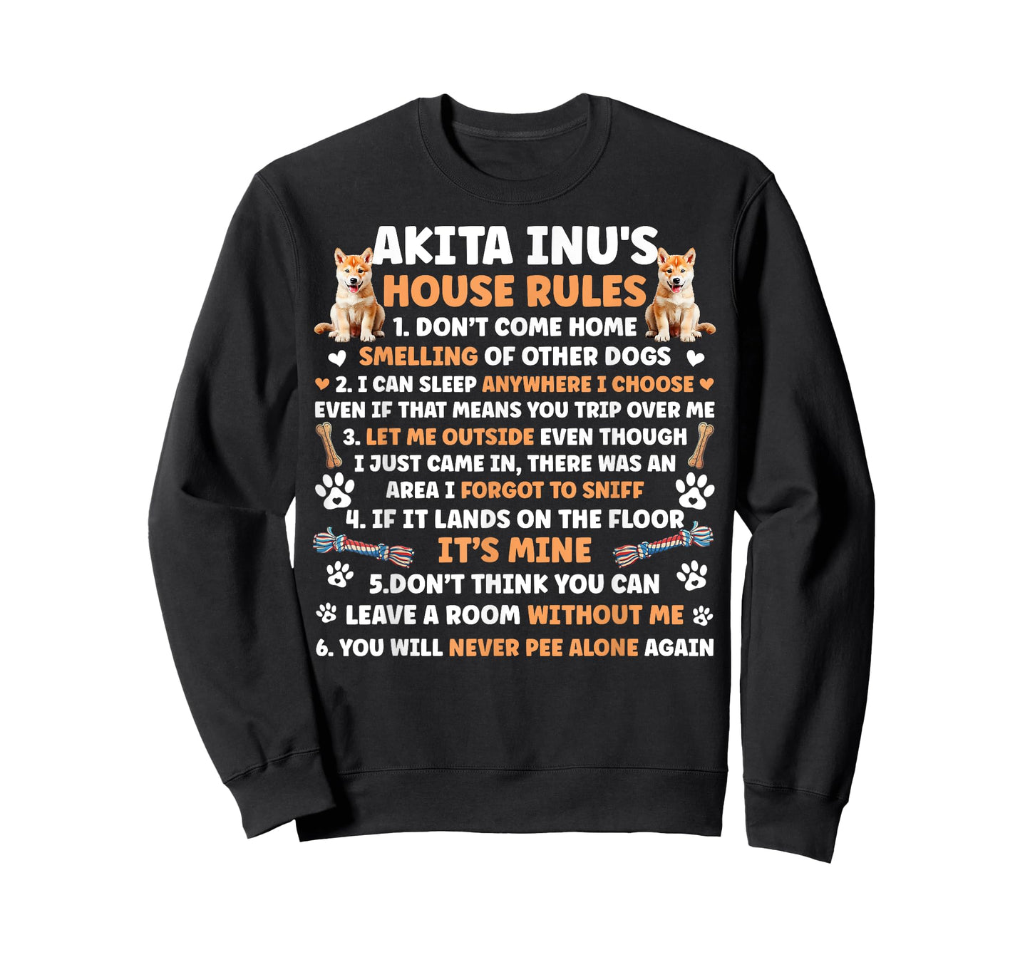 Akita Inu's House Rules Akita Inu Lover Akita Inu Owner T-Shirt