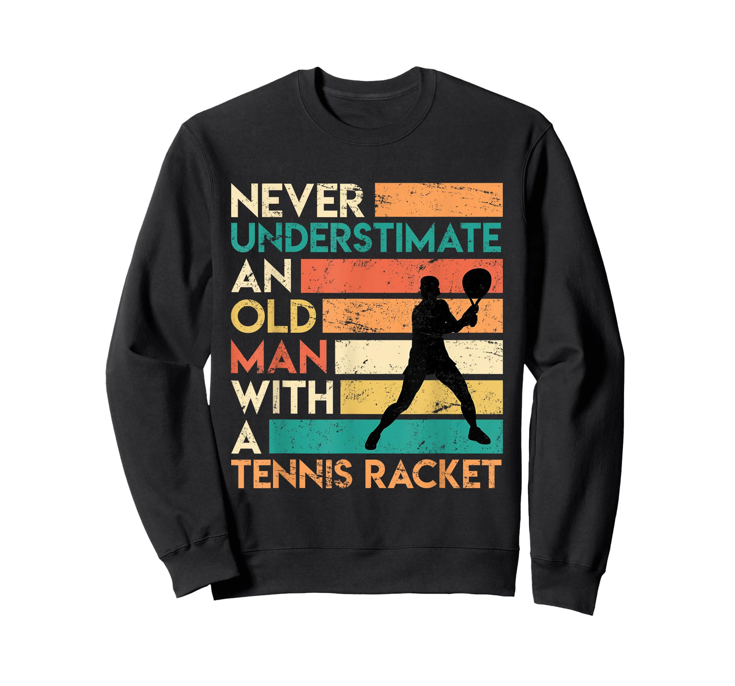 Retro Never underestimate an old man Tennis racket T-Shirt