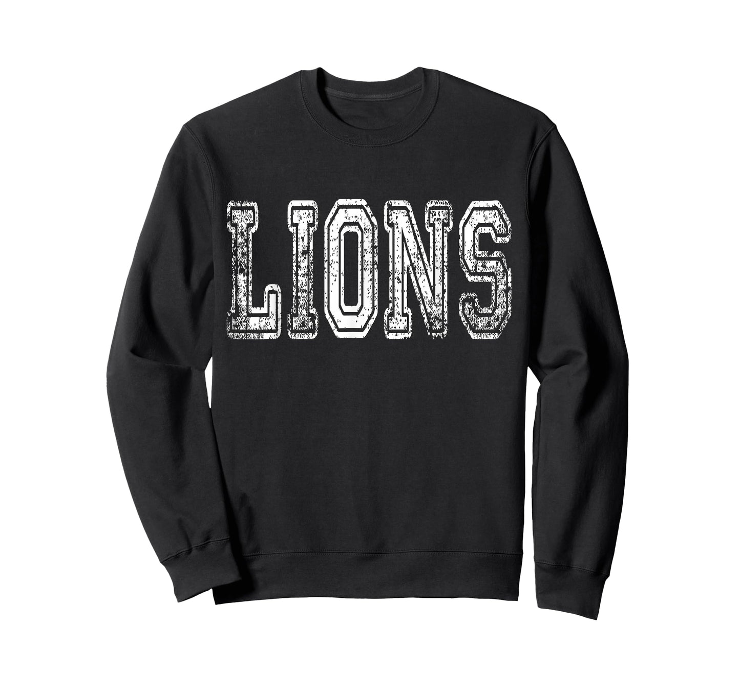 Lions Mascot Distressed Vintage School Sports Name Fans T-Shirt