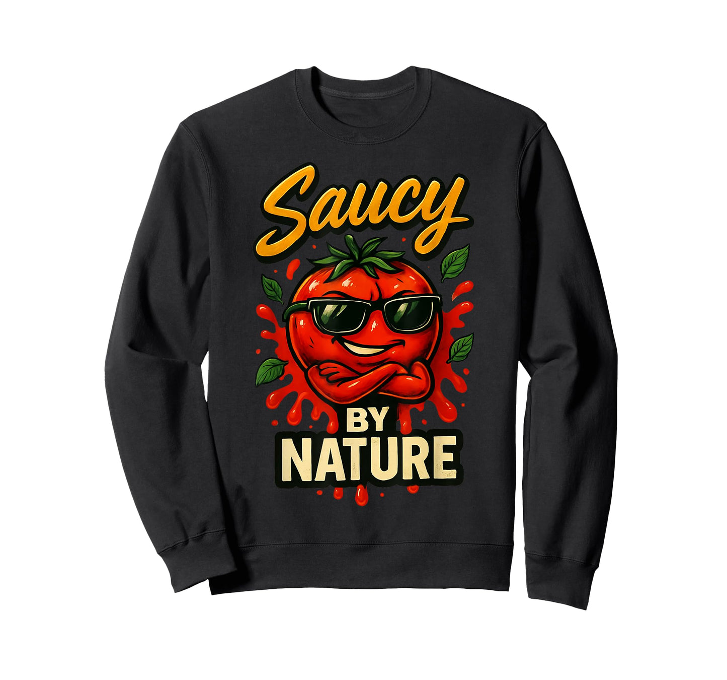 Saucy by Nature, Funny Tomato with Attitude & Shades T-Shirt