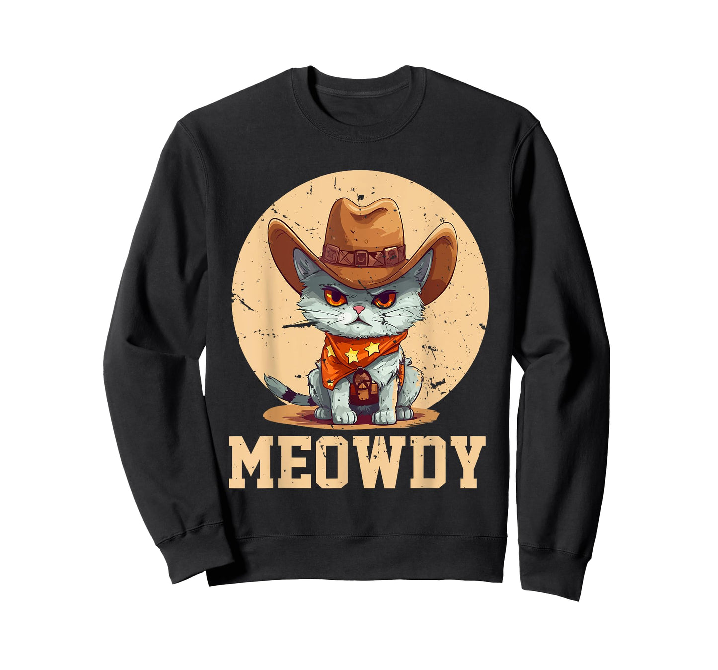 Meowdy! Funny Country Music Cat Cowboy Hat Men Women T-Shirt