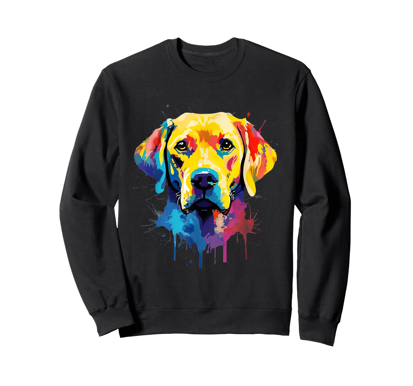 Colourful Labrador Yellow Golden Lab Retriever Splash Paint T-Shirt