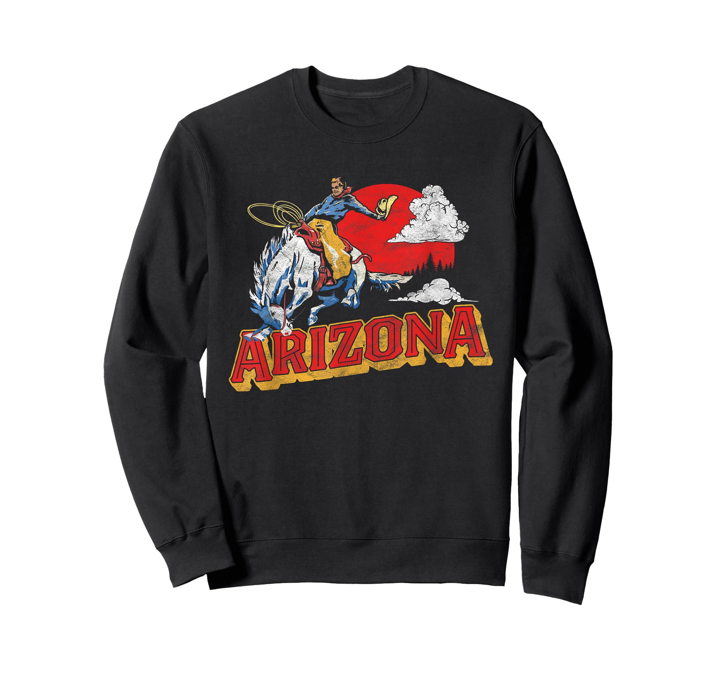 Arizona Retro Bronco Riding Cowboy Vintage Graphic T-Shirt