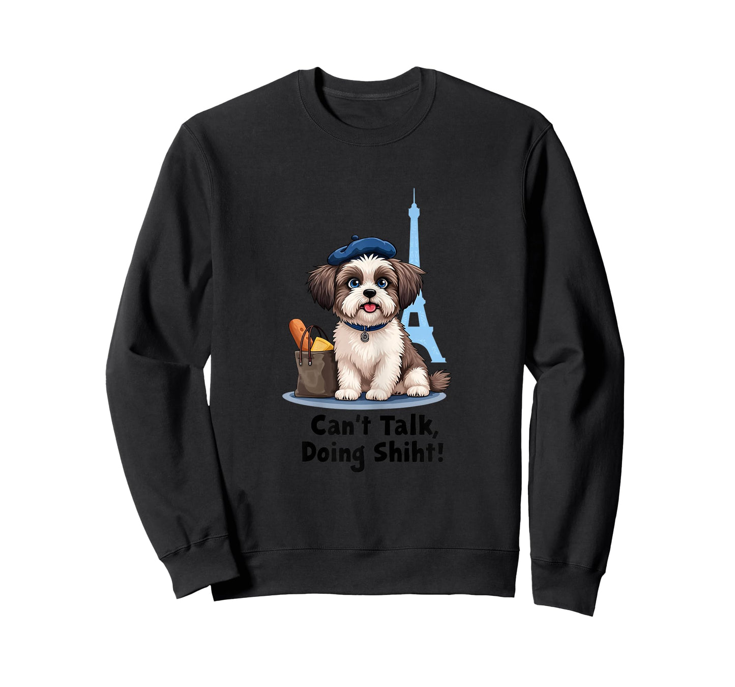 Can't Talk Doing Shiht Paris Shih Tzu Gifts Funny Shih Tzu T-Shirt