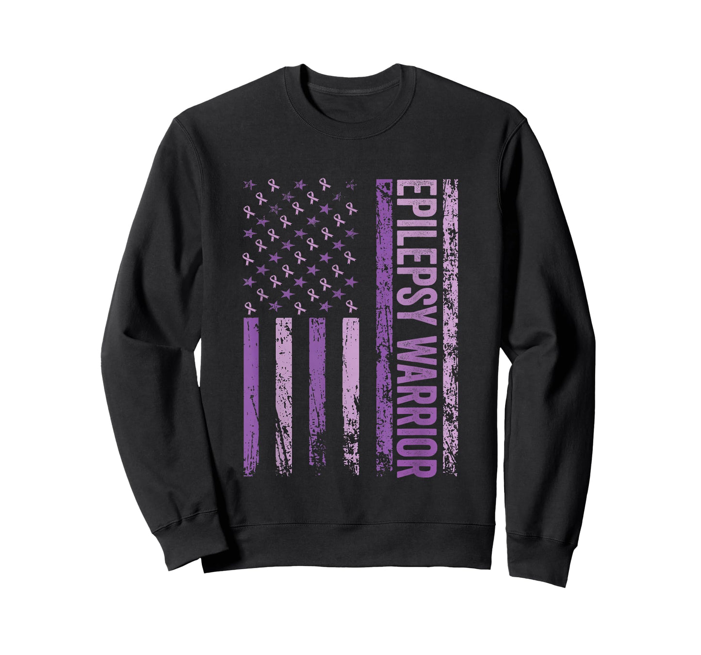 Epilepsy Warrior Kids Purple Ribbon Awareness USA Flag T-Shirt