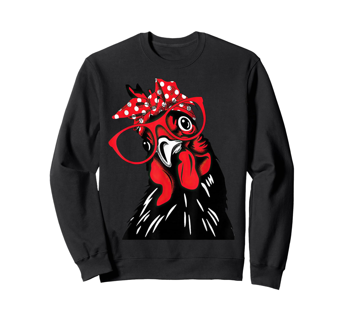 Funny Retro Chicken with Glasses Bandana Country Humor T-Shirt