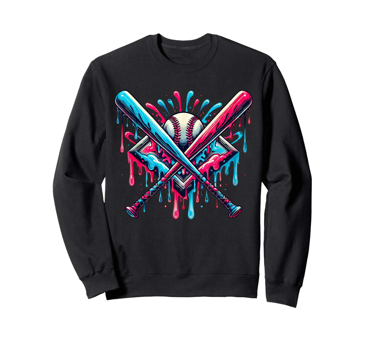 Baseball Dripping Ice Cream Drip Youth Boys Baseball T-Shirt