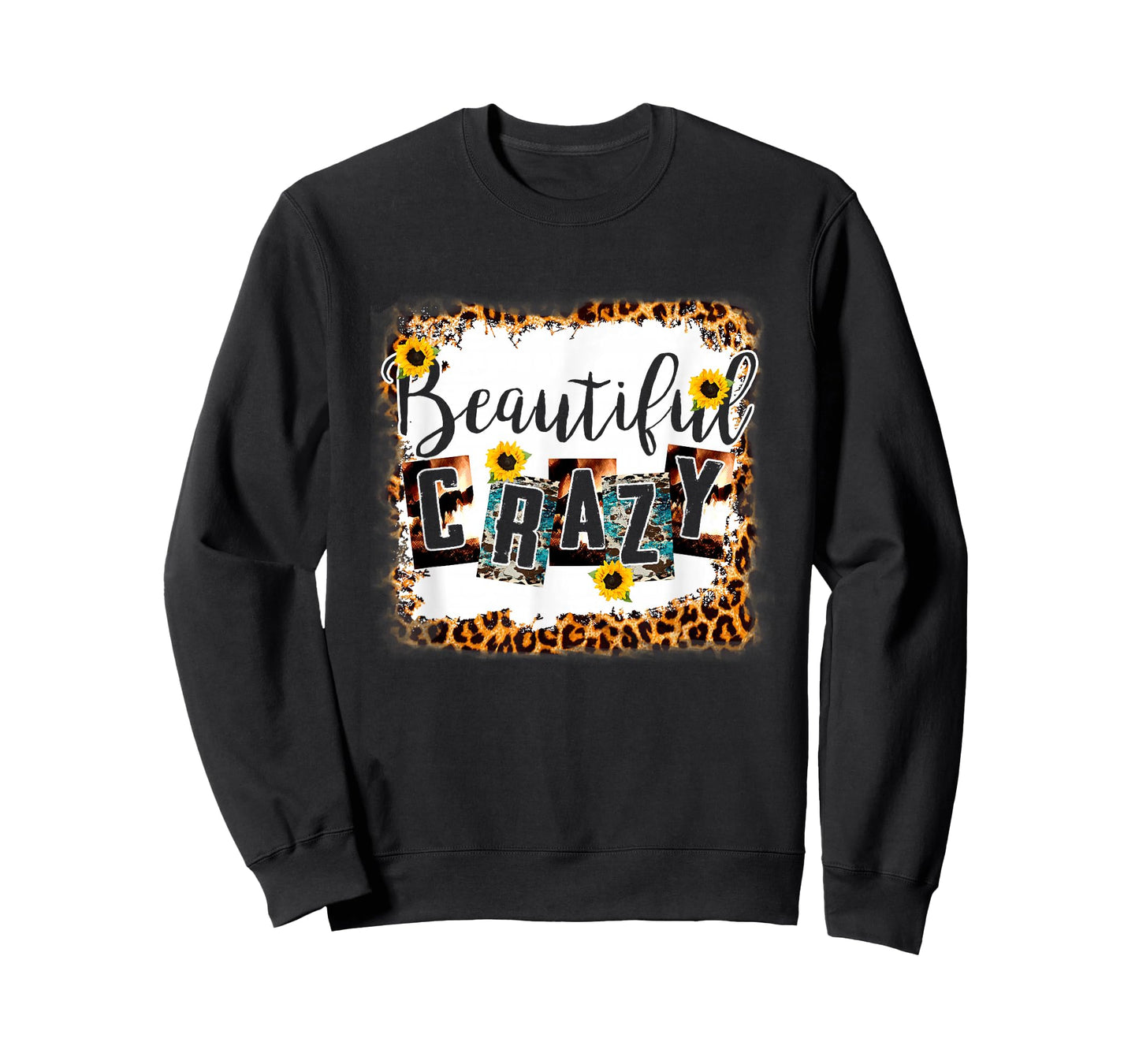 Crazy Women Beautiful Country Music Girl Western Leopard T-Shirt