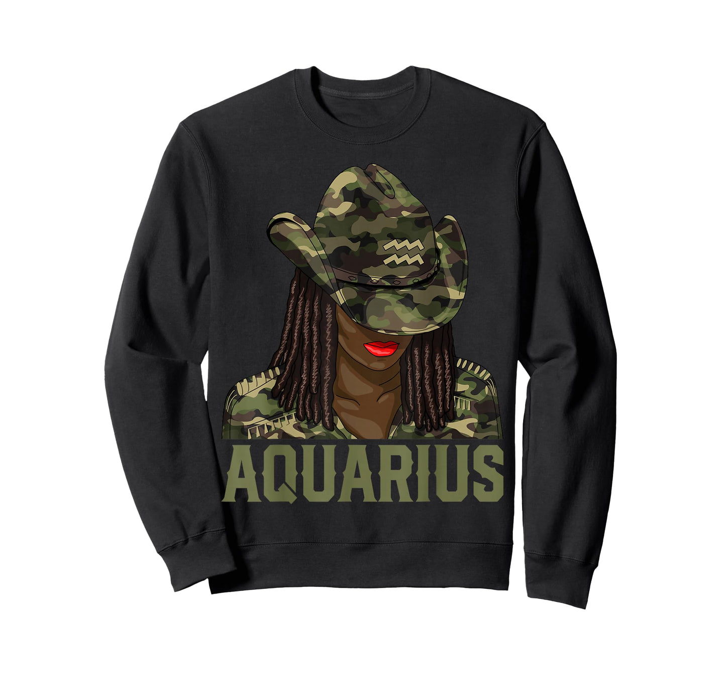 Aquarius Western Black Cowgirl Camo African American Zodiac T-Shirt