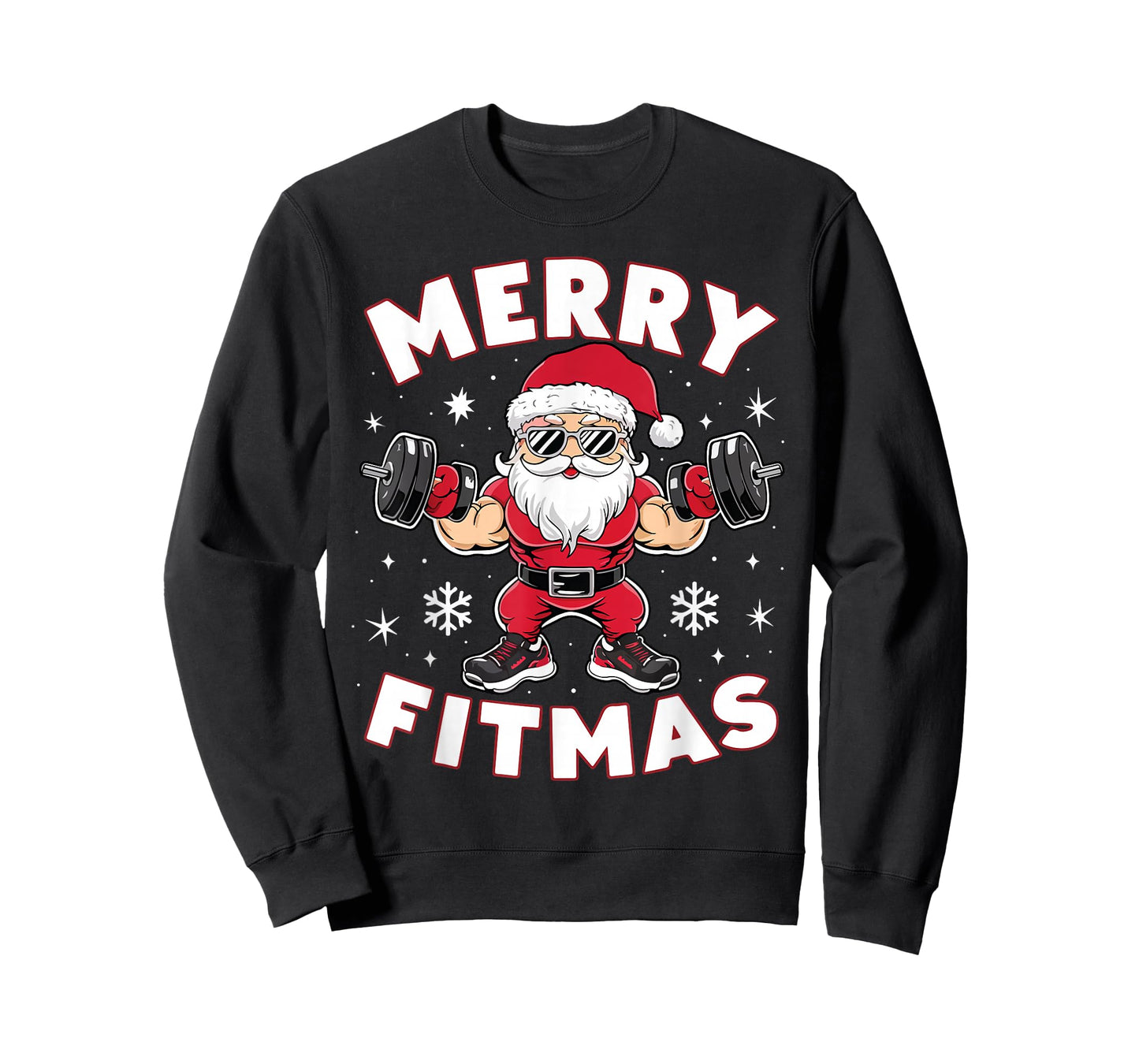 Christmas Santa Xmas Fitness Ugly Christmas Merry Fitmas T-Shirt