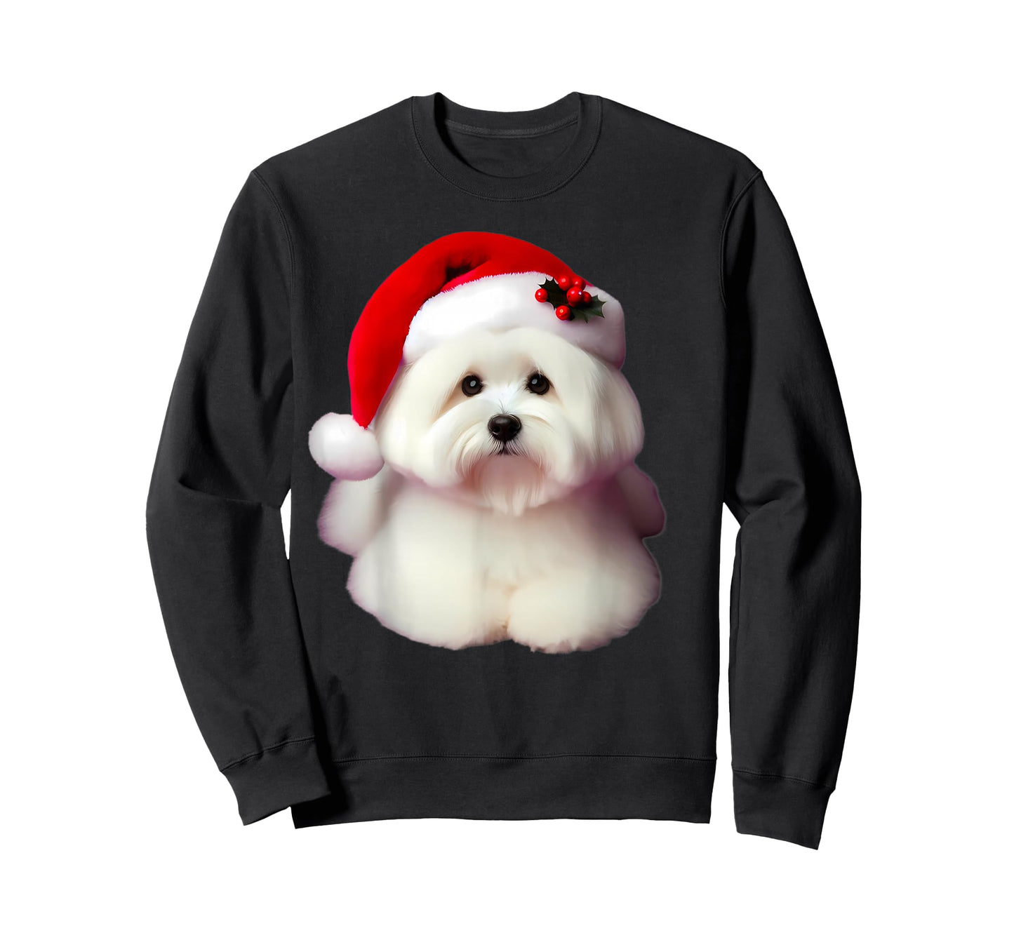 Coton de Tulear With Santa Hat Christmas Dog Owner Lover Mom T-Shirt