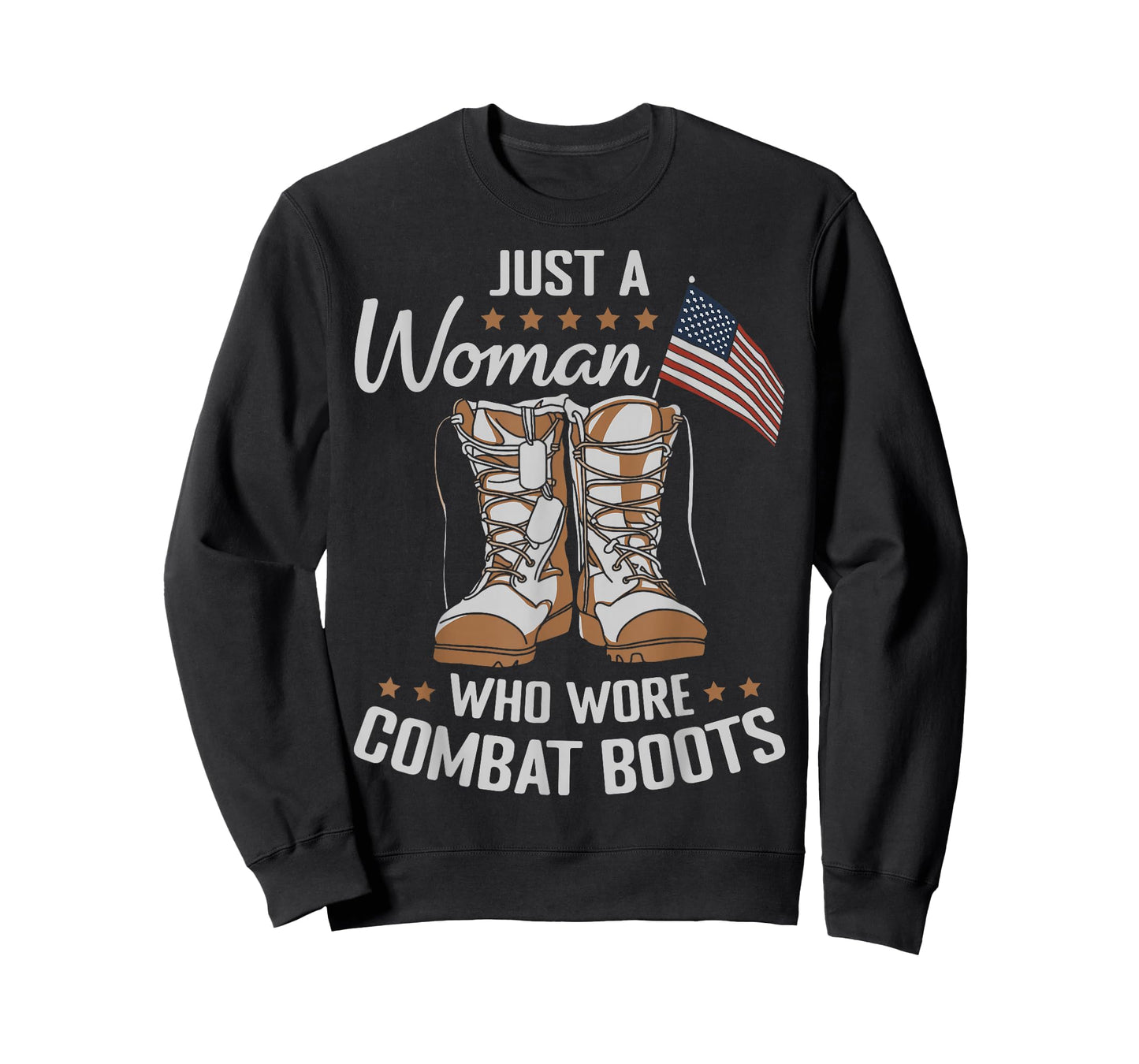 Female Veteran Flag Boots Women Veteran Mother Grandma T-Shirt