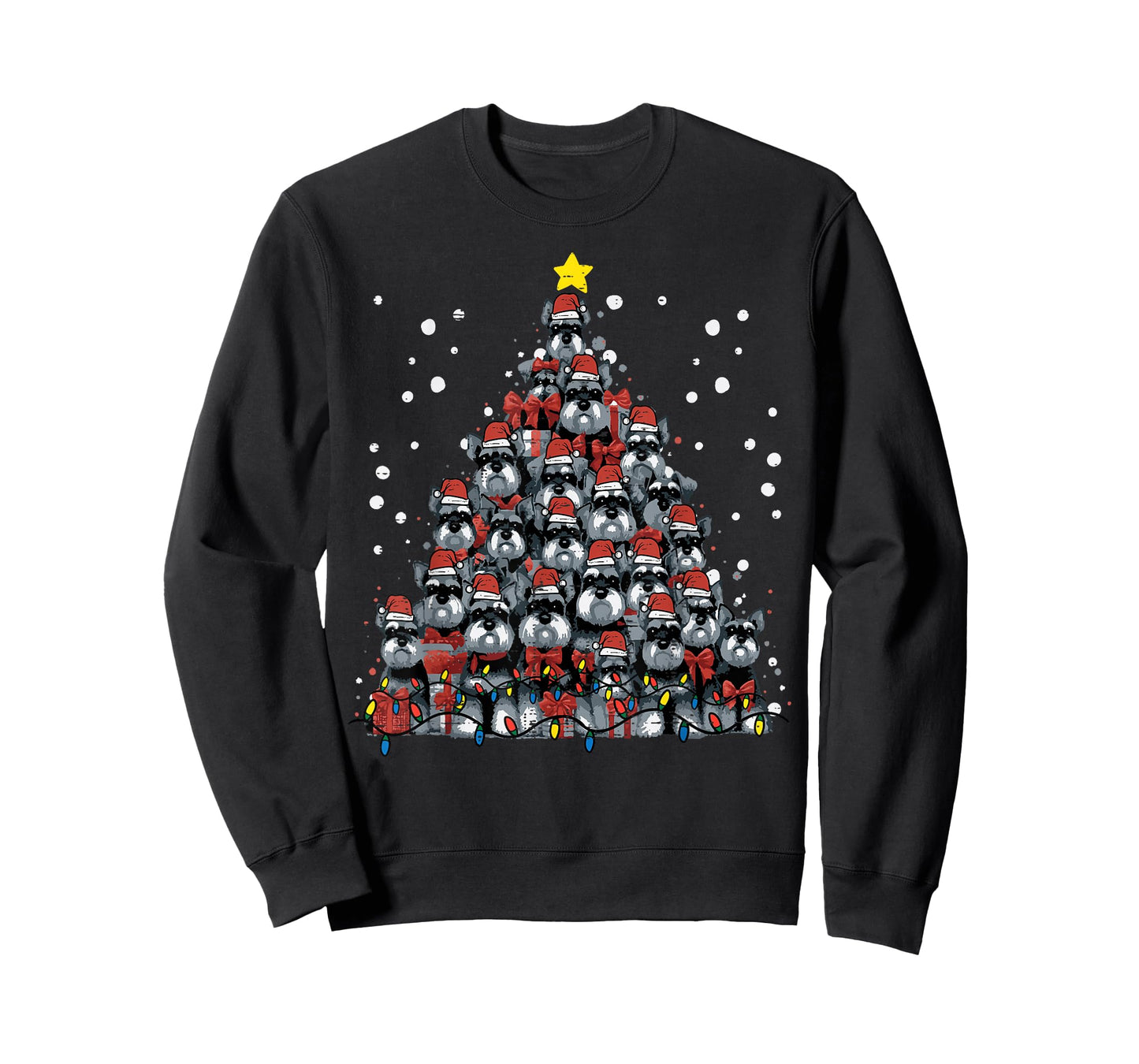 Schnauzer Dog Christmas Tree Xmas Men Women Boys Girls Kids T-Shirt