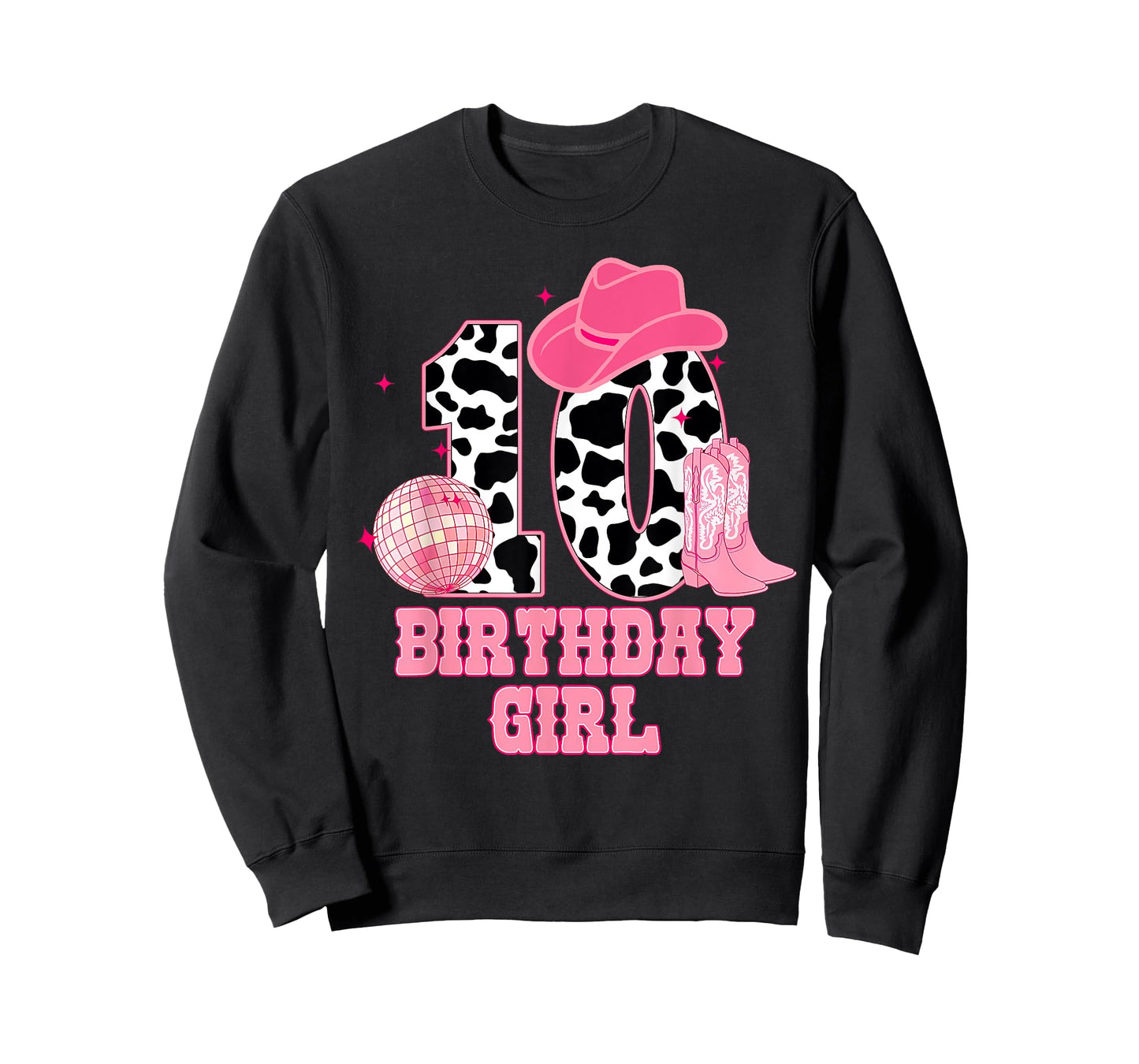 Happy 10th Birthday Girl Outfit Rodeo Western Cowgirl Cowboy T-Shirt