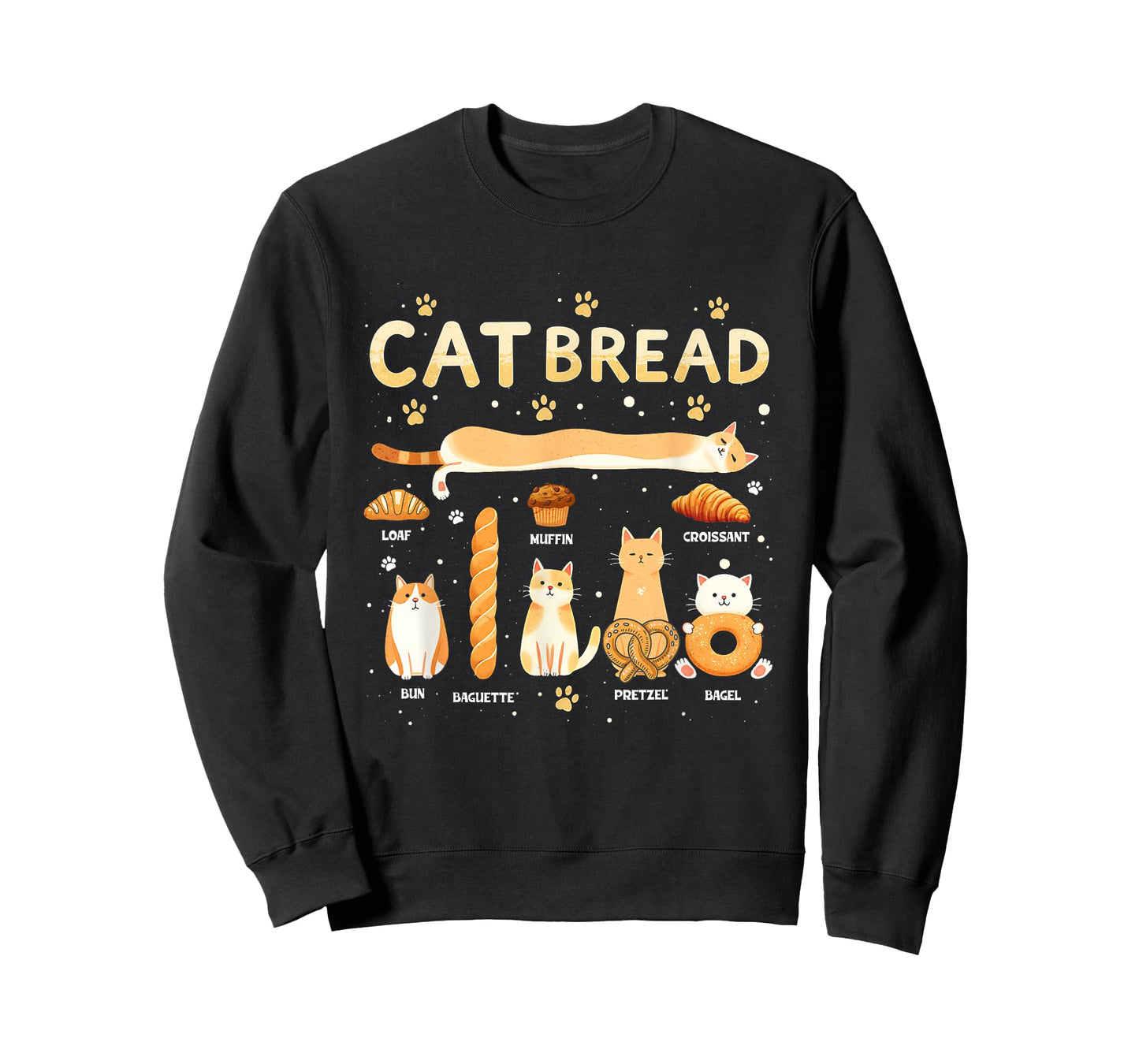 Cat Bread Loaf Lover Kitten Pet Animal Owner Foodie Cartoon T-Shirt