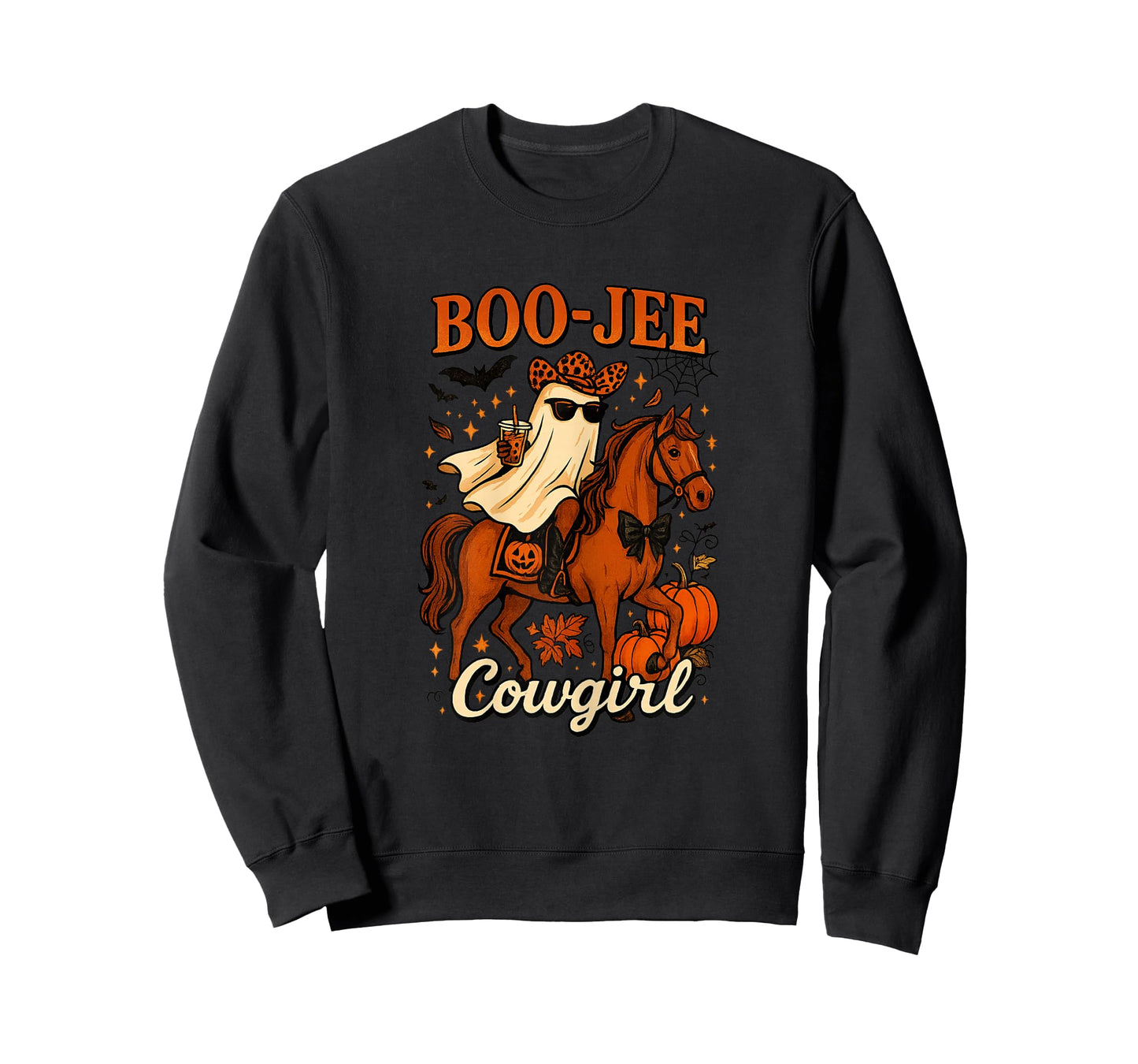 Boo JEE Western Cowgirl Leopard Cowgirl Riding Horse Autumn T-Shirt