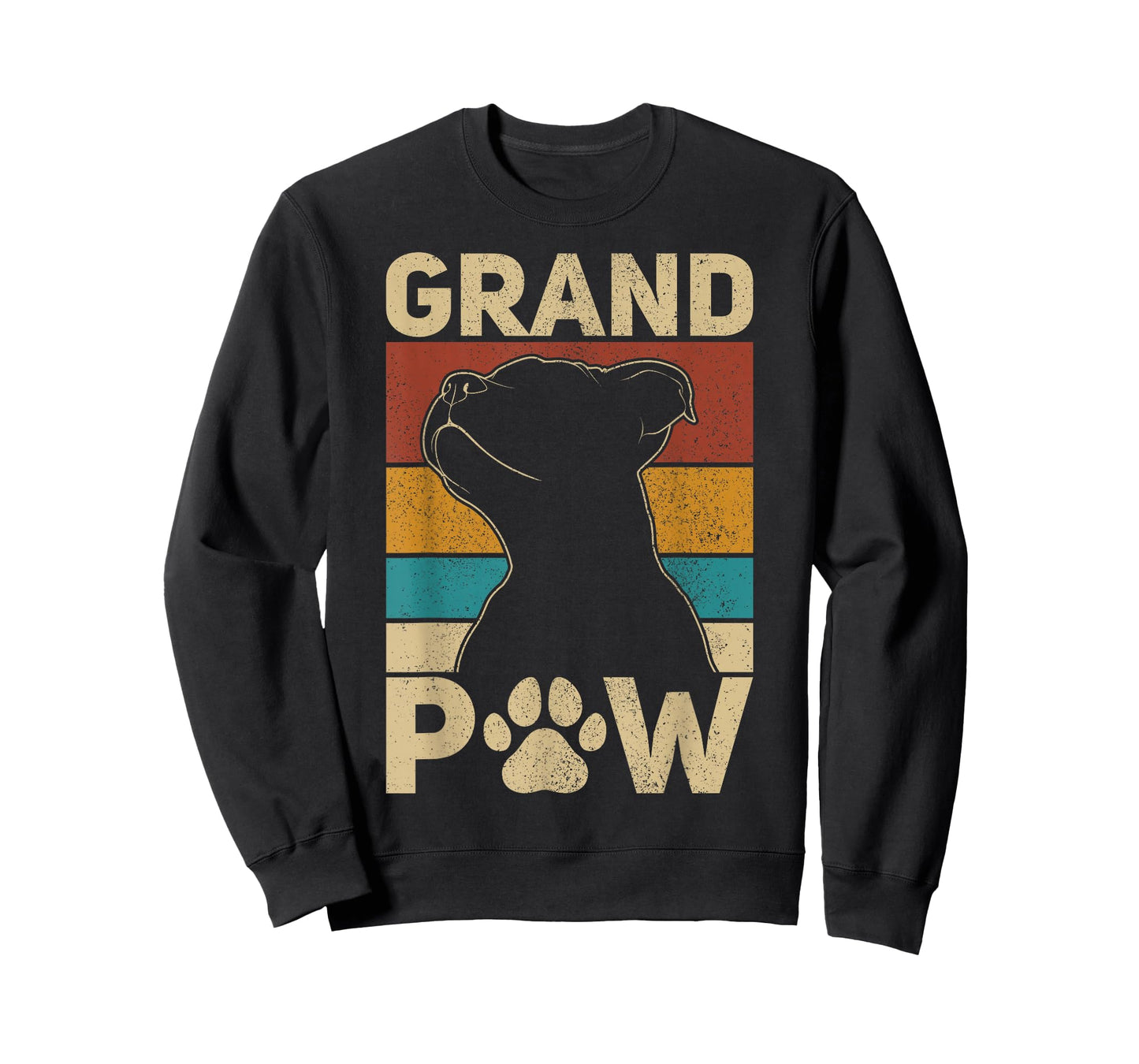 Grandpaw Dog Grandpa Funny Dog Lover Grandfather Men Pitbull T-Shirt