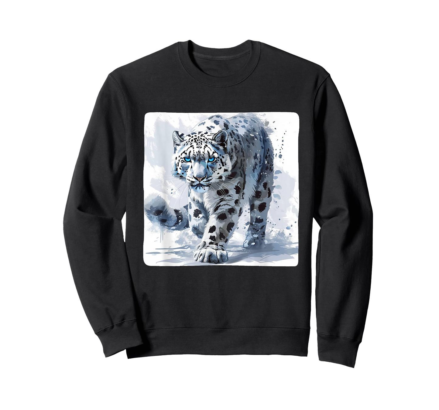 Elegant Snow Leopard for a Sleek Winter Design T-Shirt