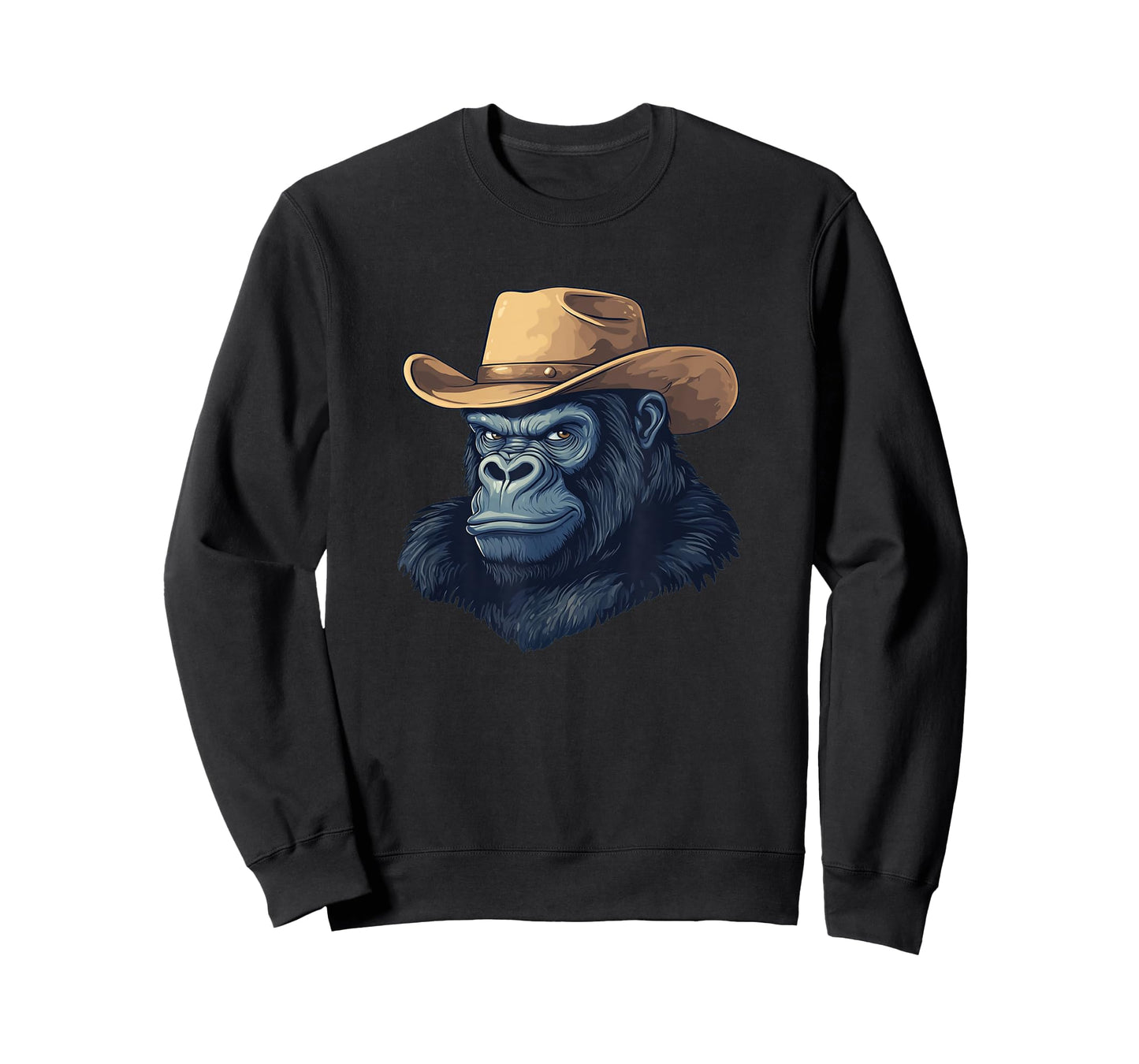 Fun Gorilla Face with Cowboy Hat for Rodeo Monkey T-Shirt