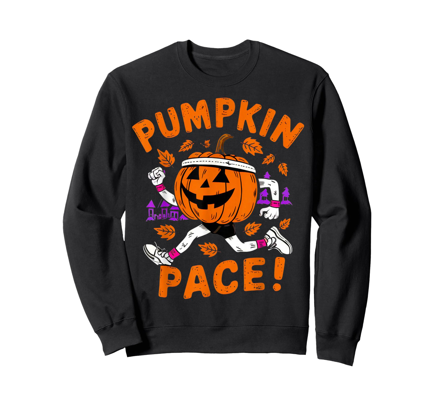Funny Runner Costume Halloween Pumpkin Running Marathon Team T-Shirt