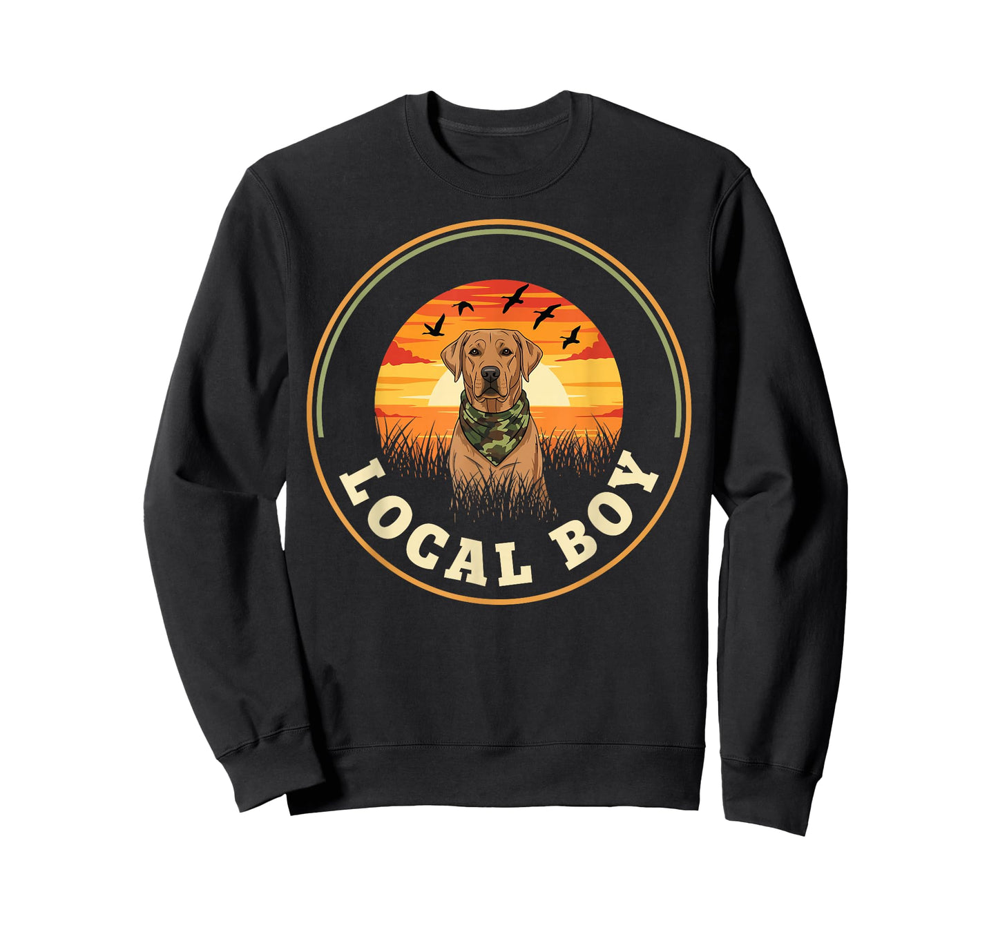 Local Boy Duck Hunting Retriever Waterfowl Dog Sunset Marsh T-Shirt