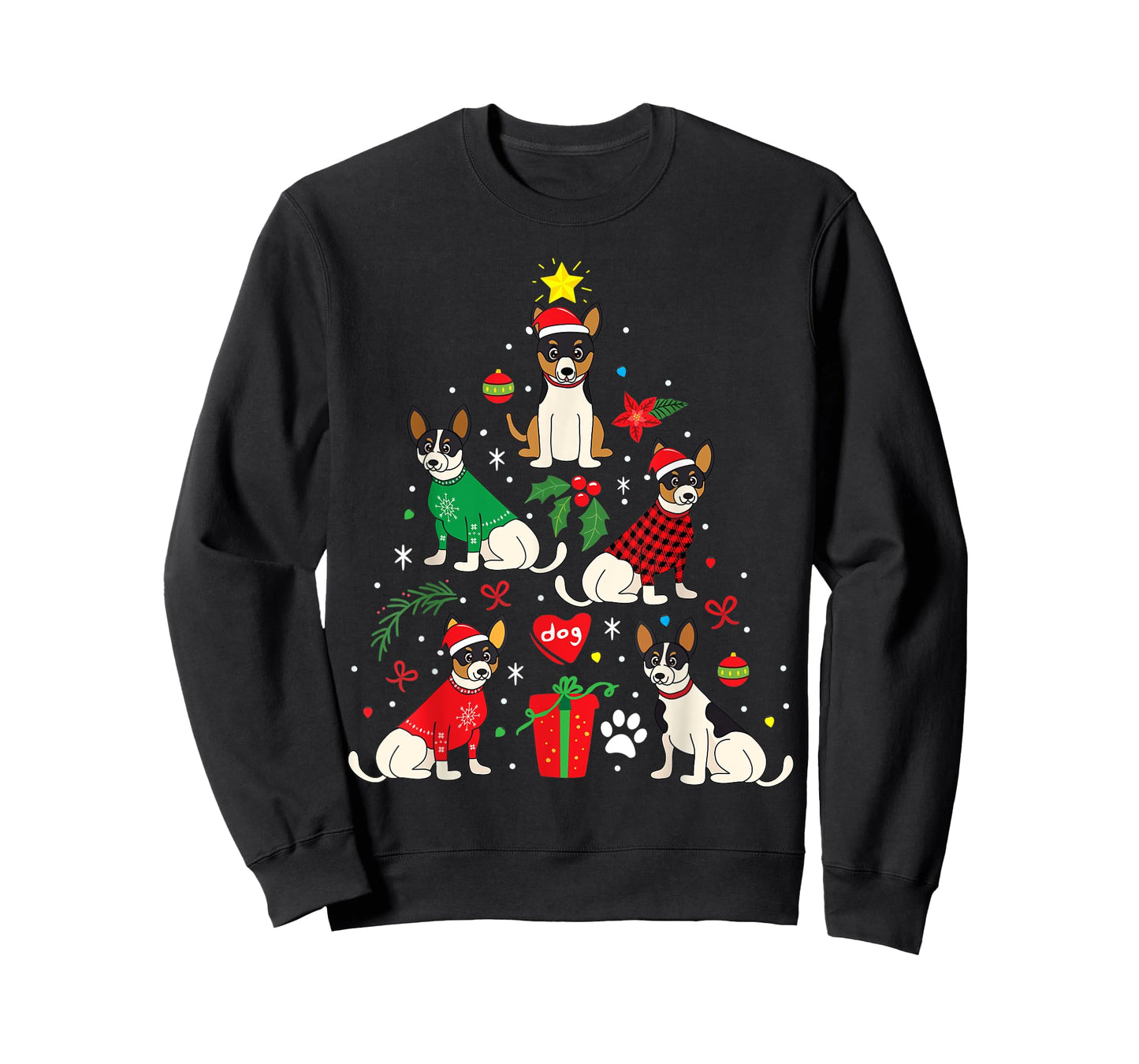 Rat Terrier Christmas Tree Ornament Decor Dog Gift T-Shirt