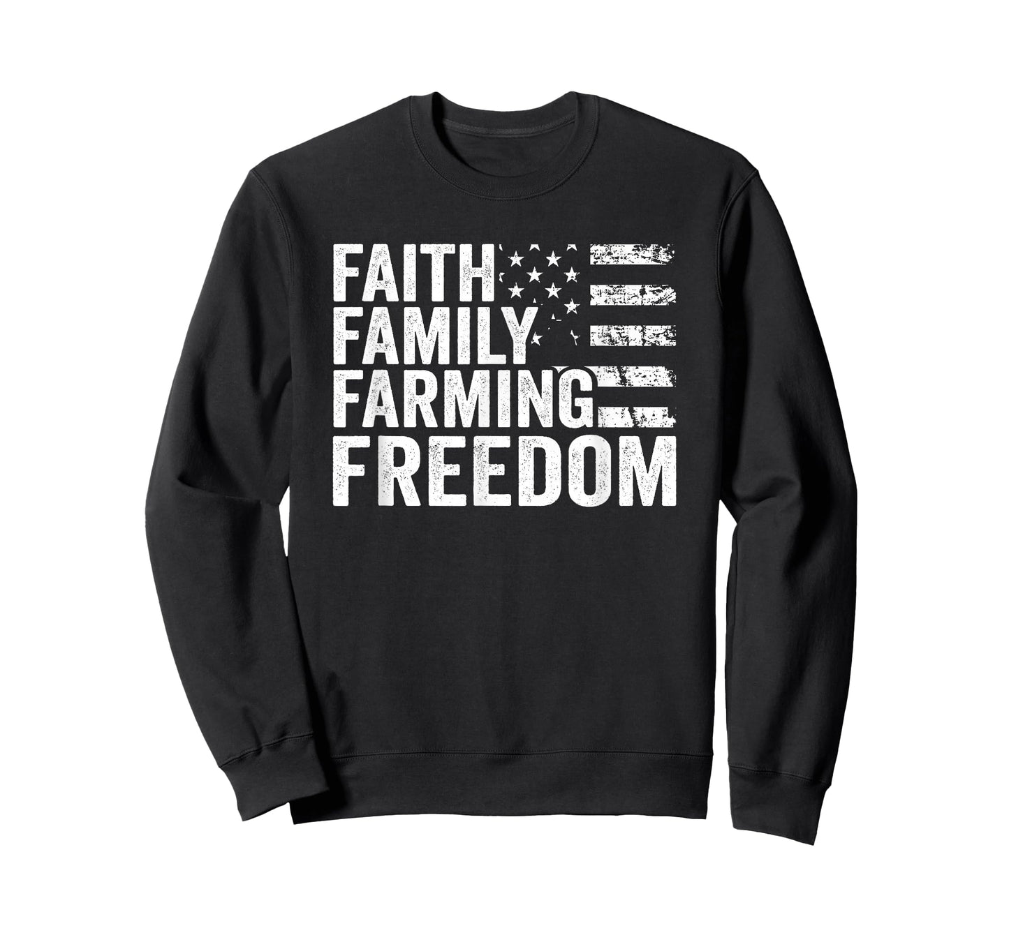 Faith Family Farming Freedom - USA Flag Christian Farmer T-Shirt