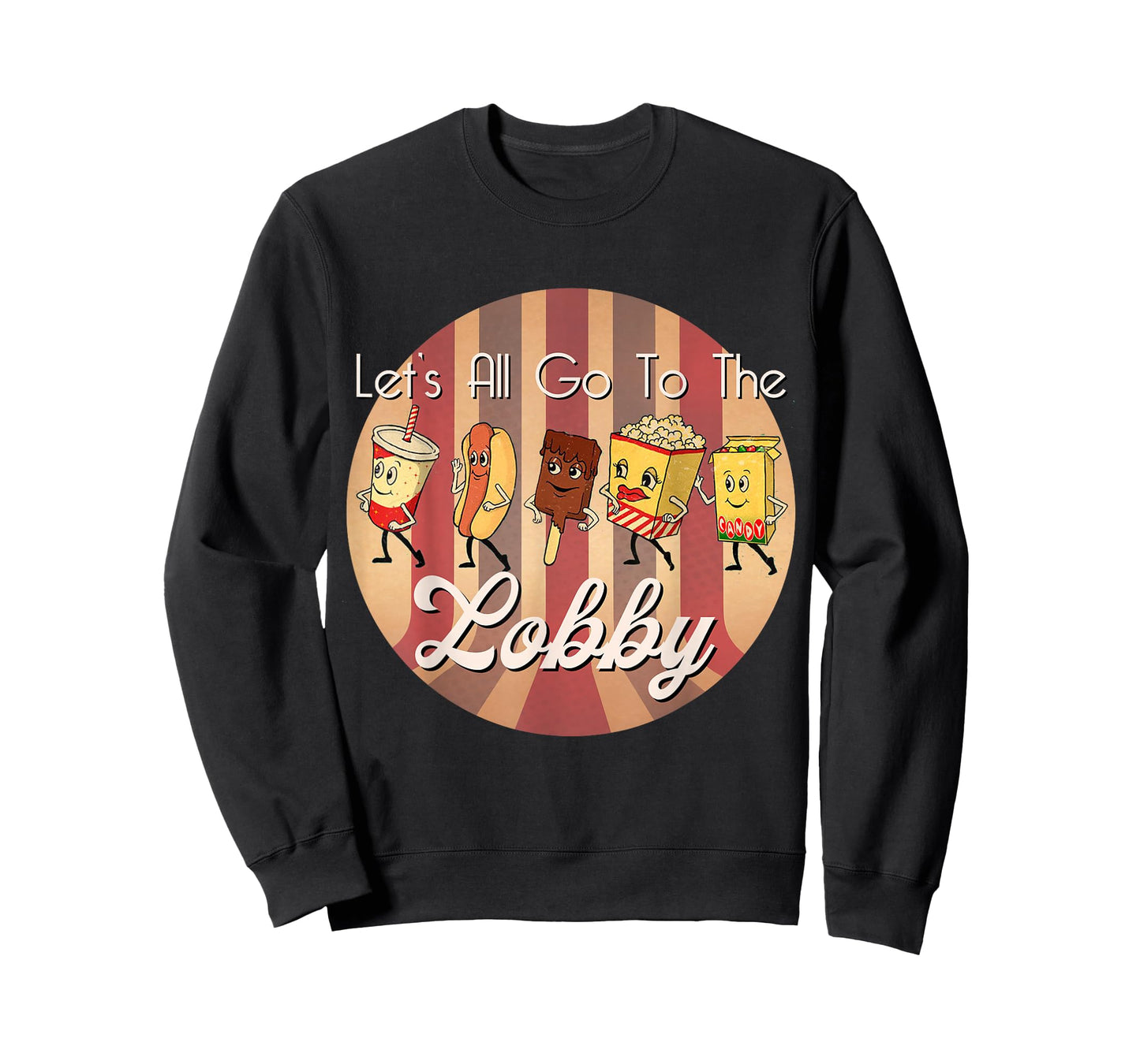 LET'S ALL GO TO THE LOBBY Cute Retro Movie Theatre T-Shirt