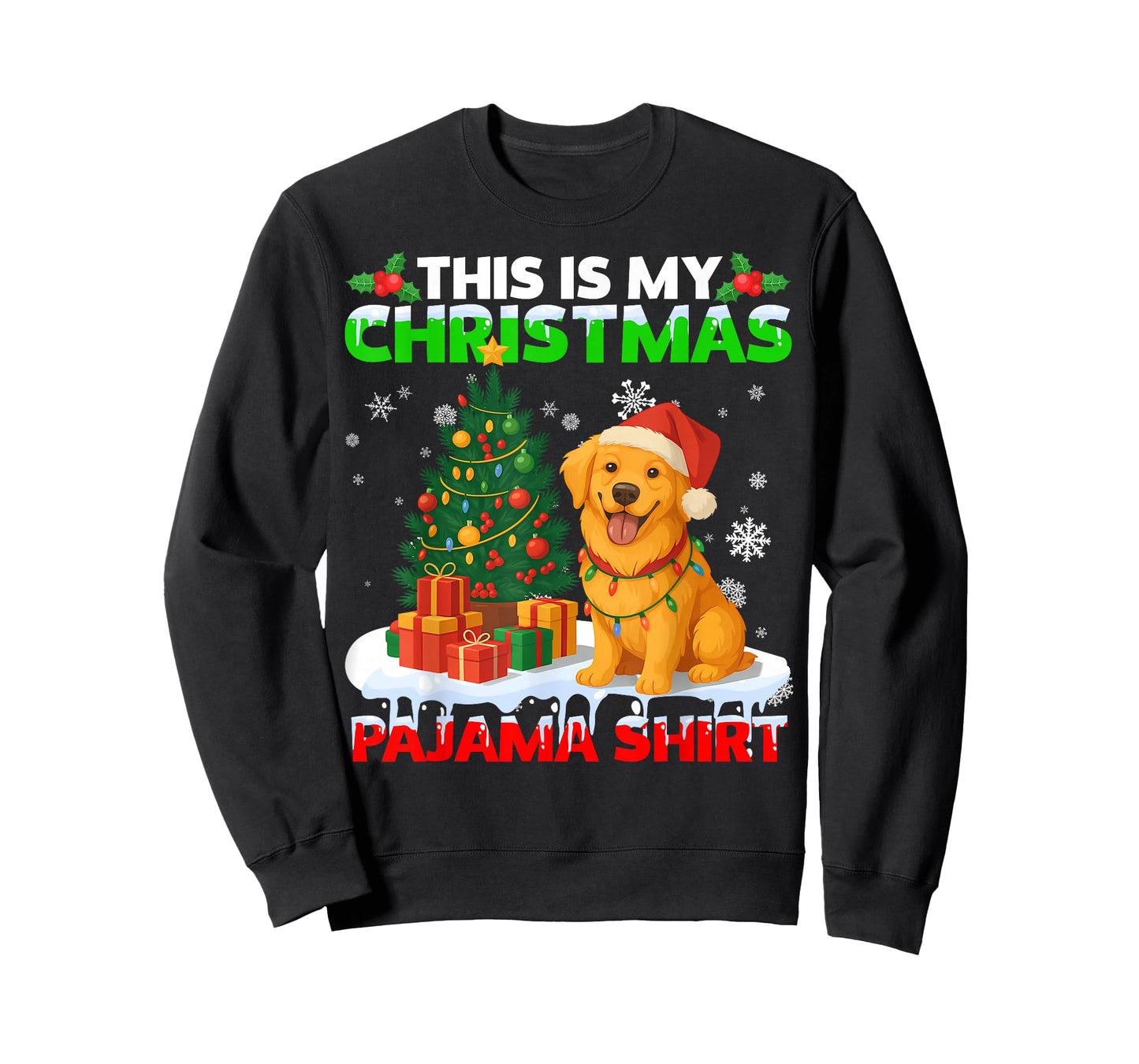 This is My Christmas Pajama Golden Retriever Lover Dog T-Shirt