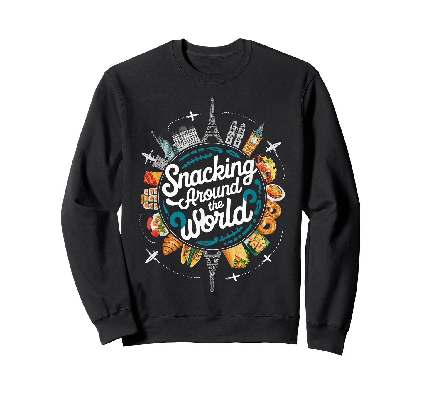 Snacking Around The World Fastfood Travel For Food Lover T-Shirt