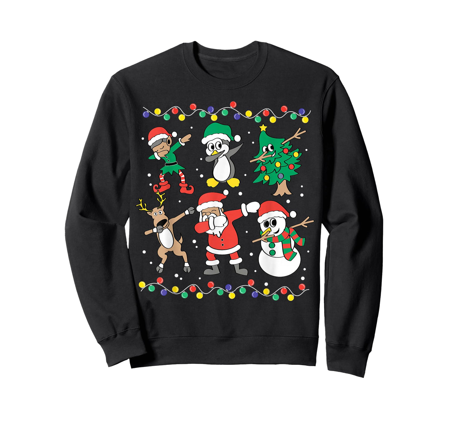 Dabbing Santa Elf Friends Funny Christmas Boy Girl Men Xmas T-Shirt