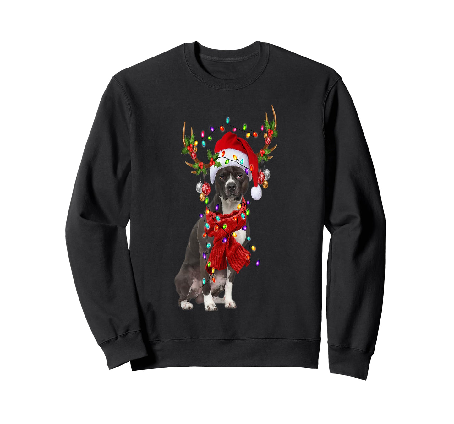 American Pit Bull Christmas Snow Layers Santa Dog Ugly Xmas T-Shirt