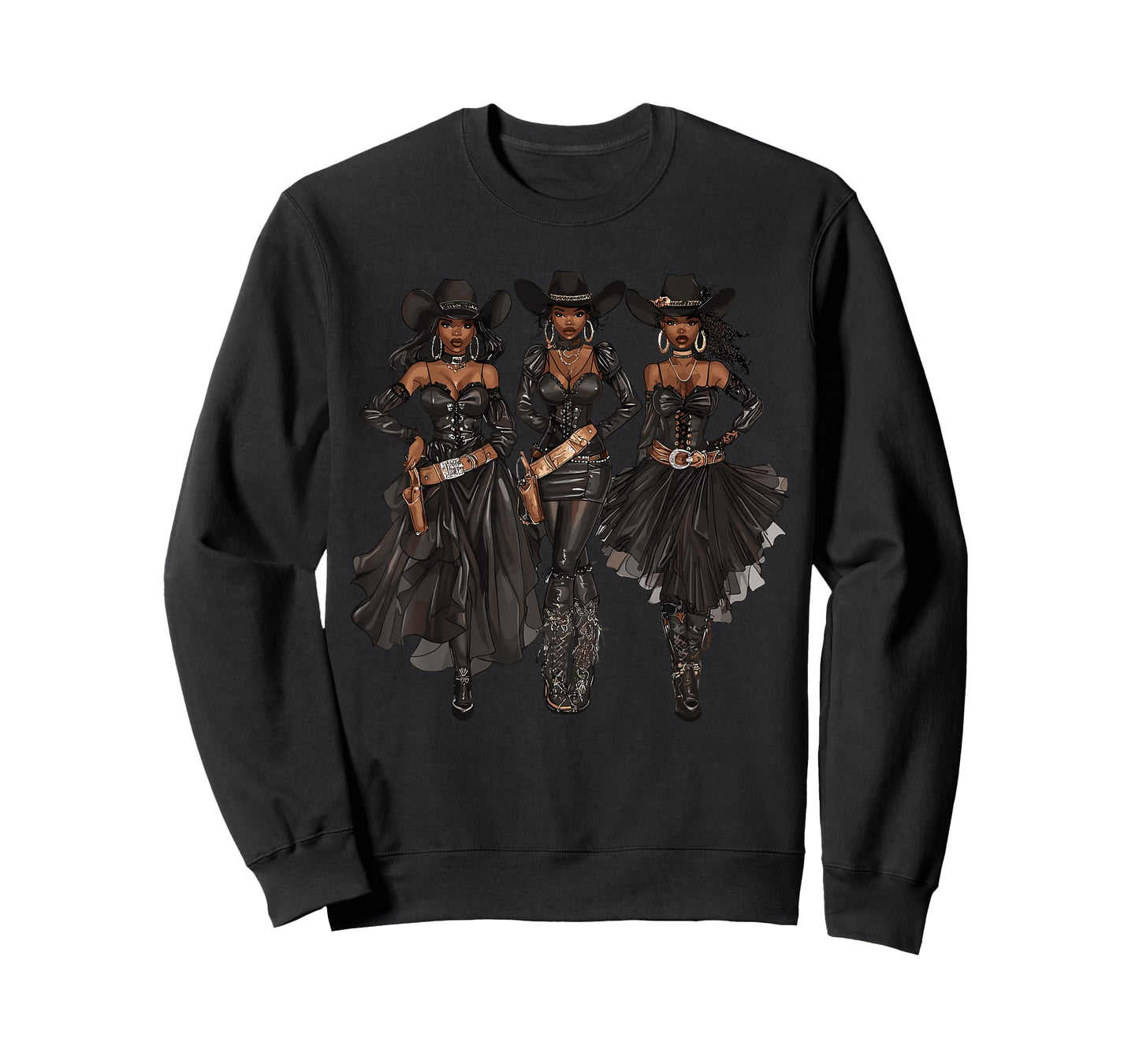 Black African American Cowgirl Western Country Texas Rodeo T-Shirt