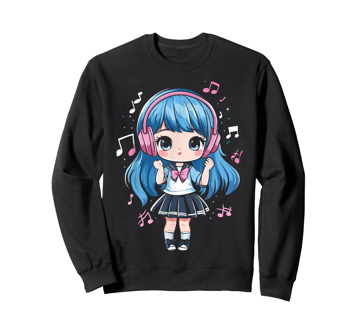 Anime Music Girl Teen Chibi Kawaii Manga Otaku Japanese Cute T-Shirt
