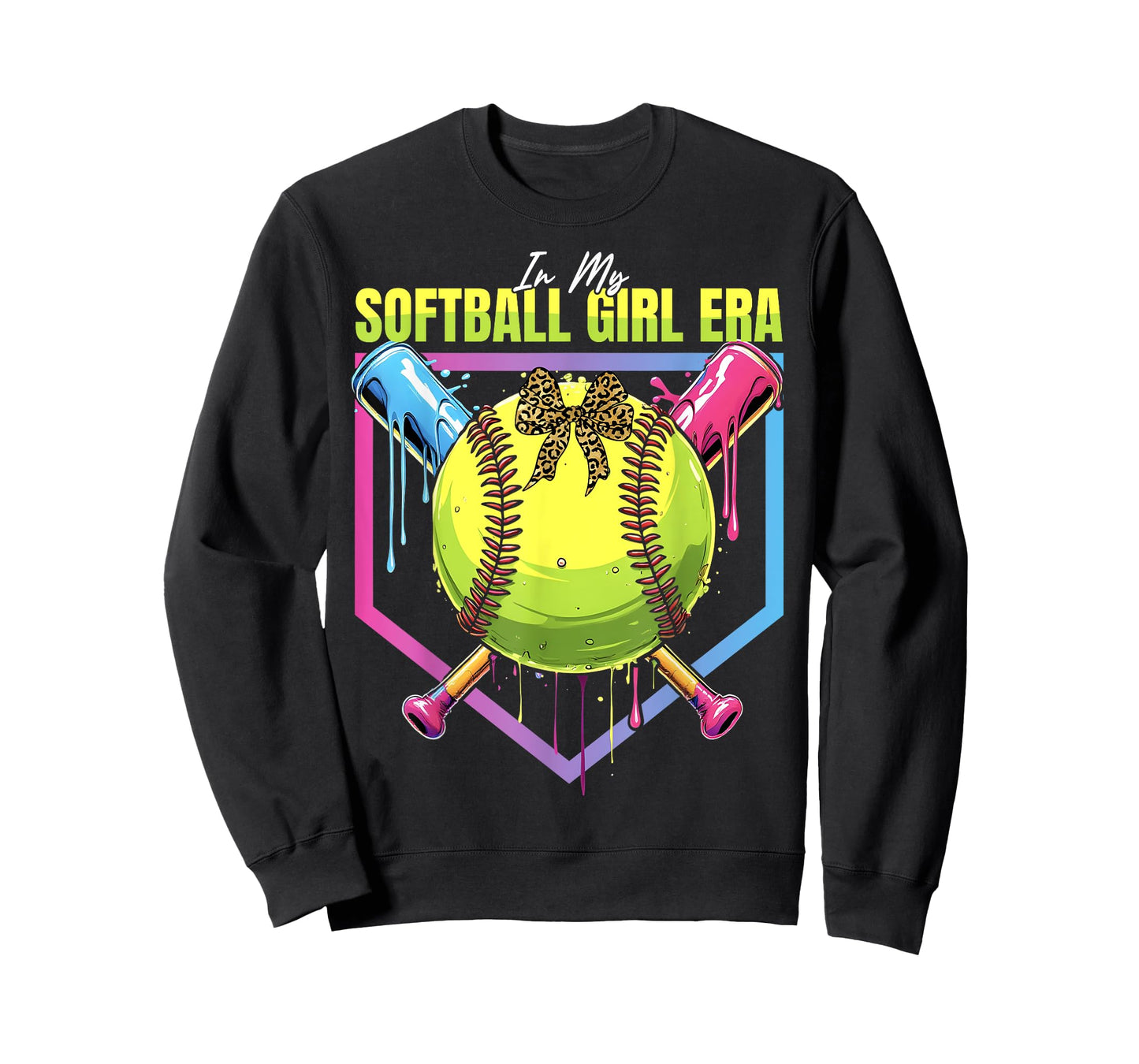 Softball Drip In My Softball Girl Era Sports Game Day T-Shirt
