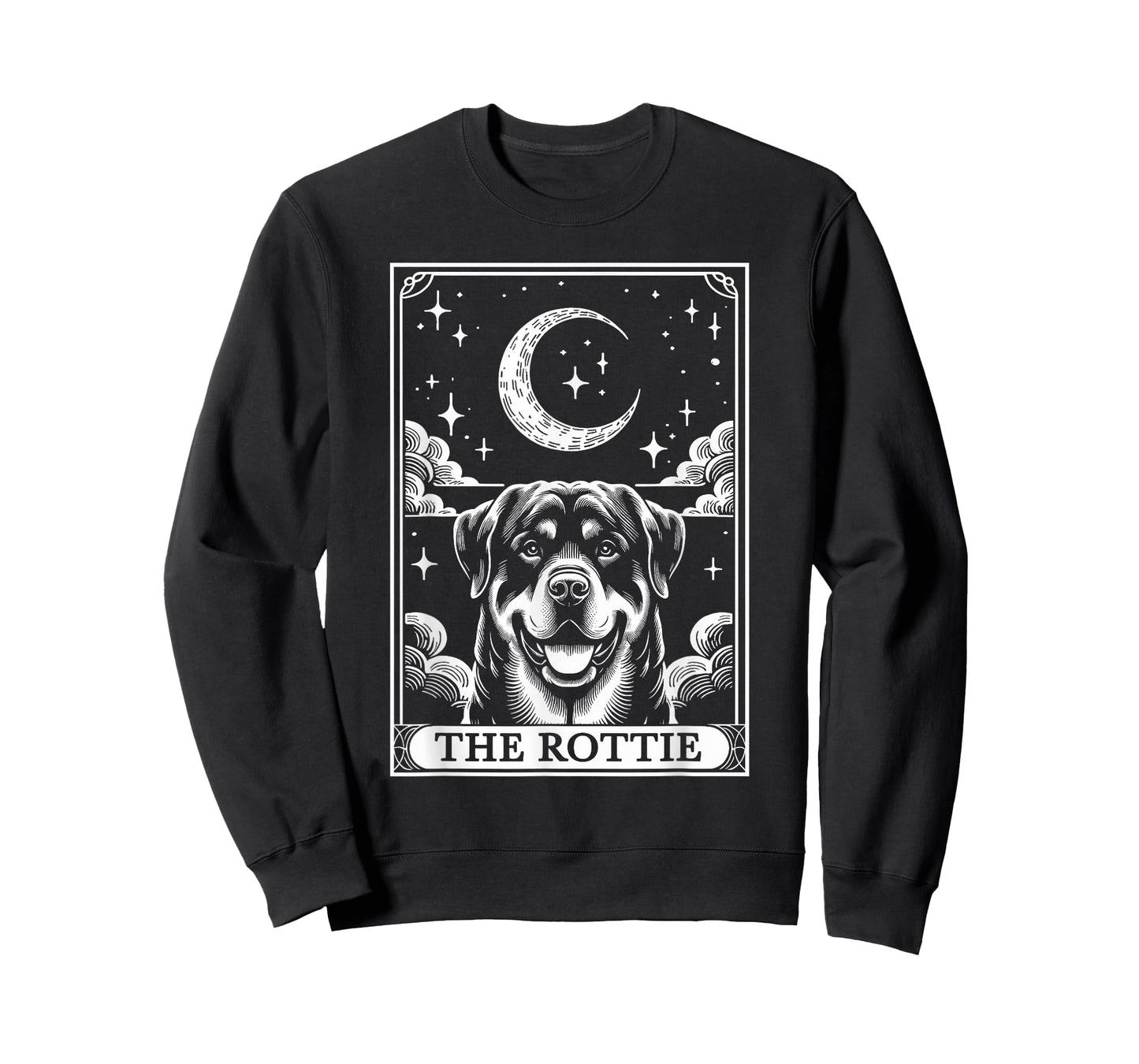 Tarot Card Vintage Crescent Moon Rottweiler Rottie Dog Mom T-Shirt
