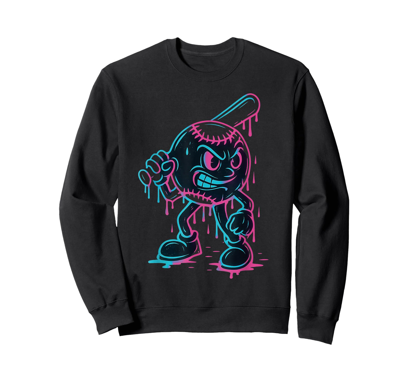 Baseball Home Run Boys Girls Cool Ice Cream Drip Baseball T-Shirt