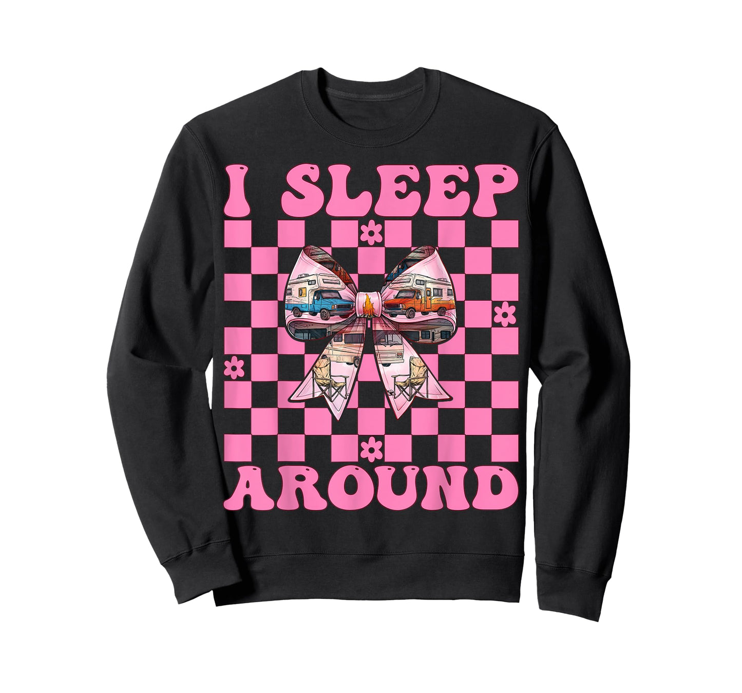 RV Camping Camper Motorhome Girl Mom Coquette I Sleep Around T-Shirt